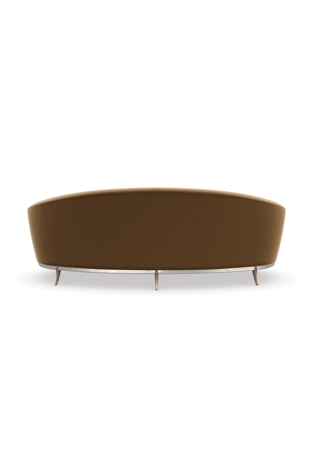 Brown Velvet Curved Sofa | Caracole Main Event | Oroa.com
