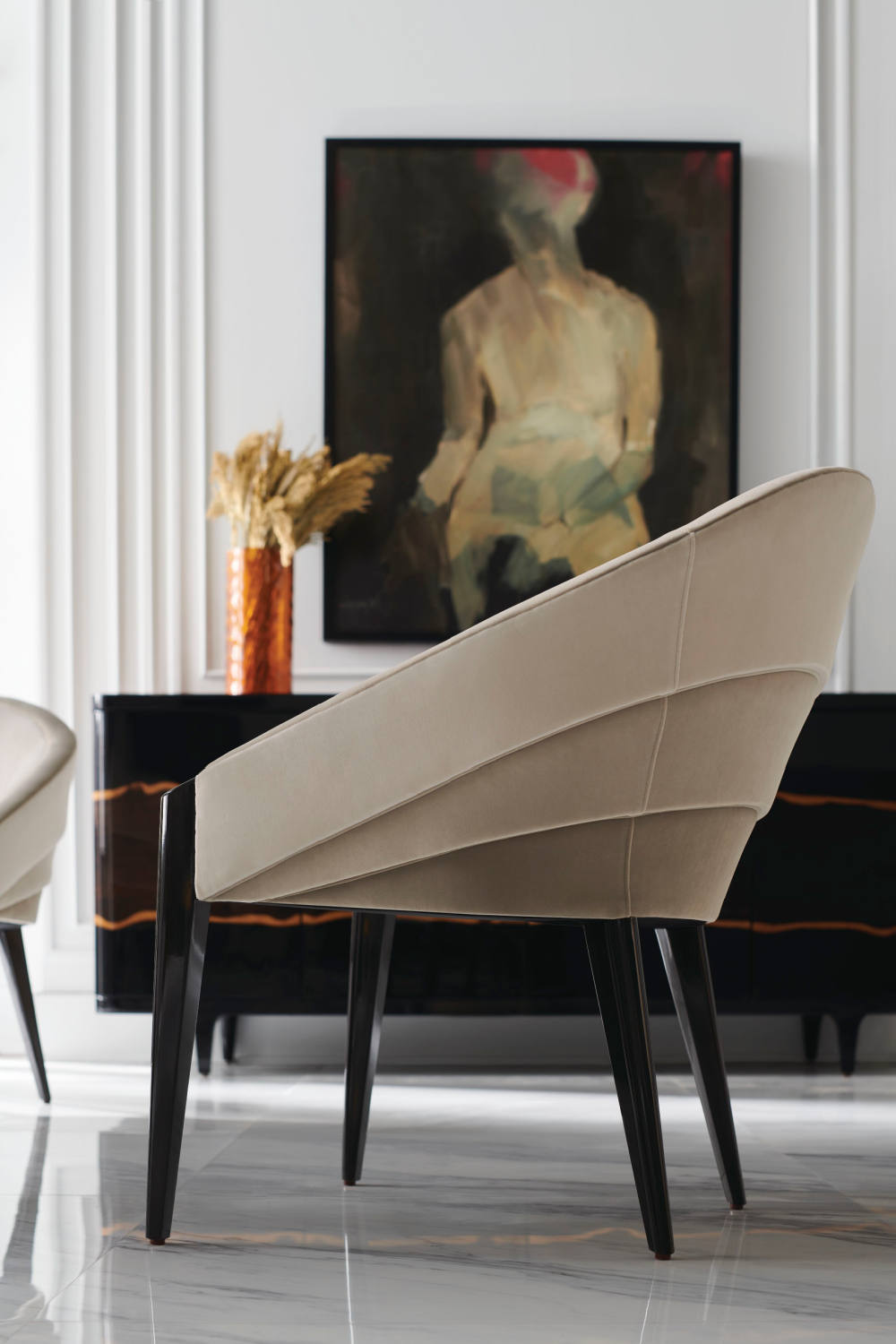 Velvet Modern Accent Chair | Caracole On All Levels | Oroa.com