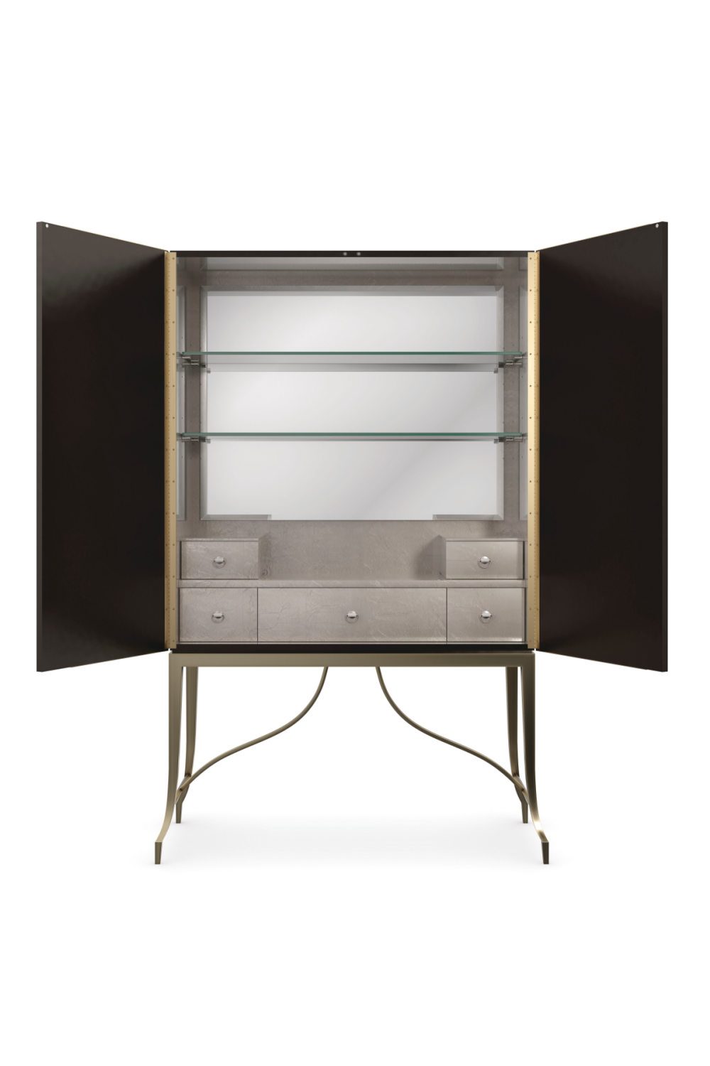 Metallic Modern Bar Cabinet | Caracole Uptown | Oroa.com