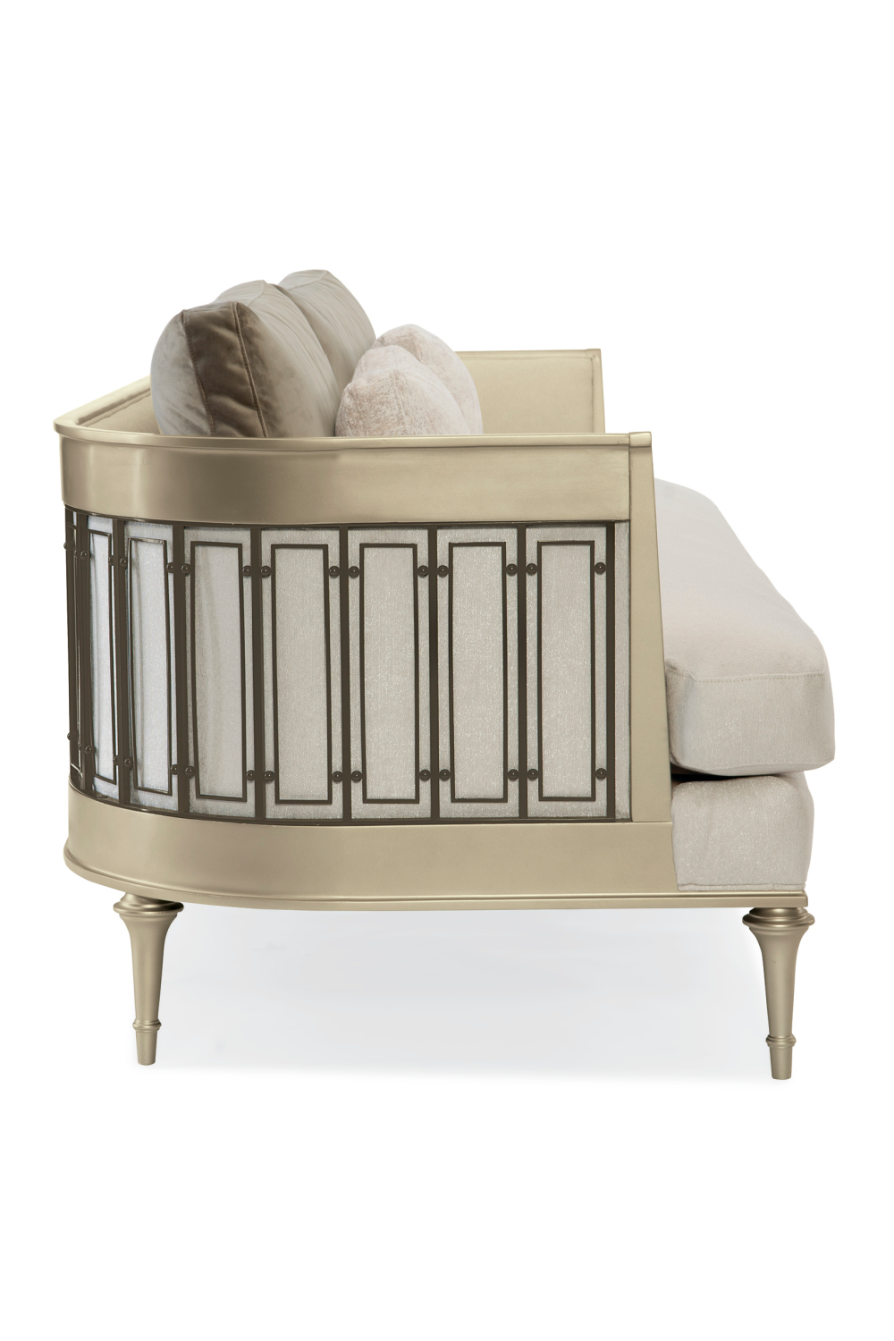 Wraparound Tungsten Sofa | Caracole Quit Your Metal-ing | Oroa.com