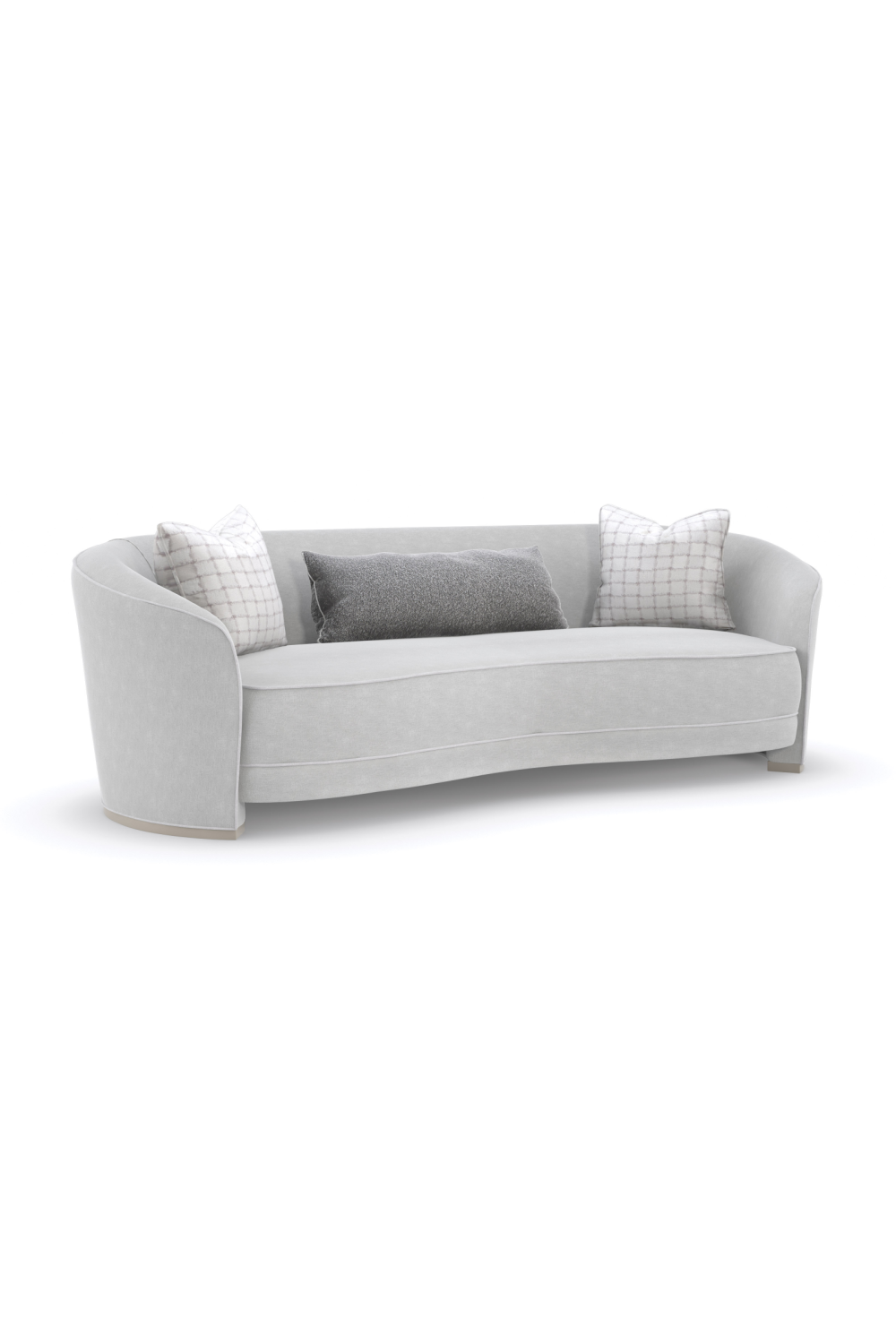 Light Gray Curved Sofa | Caracole Ahead Of The Curve | Oroa.com