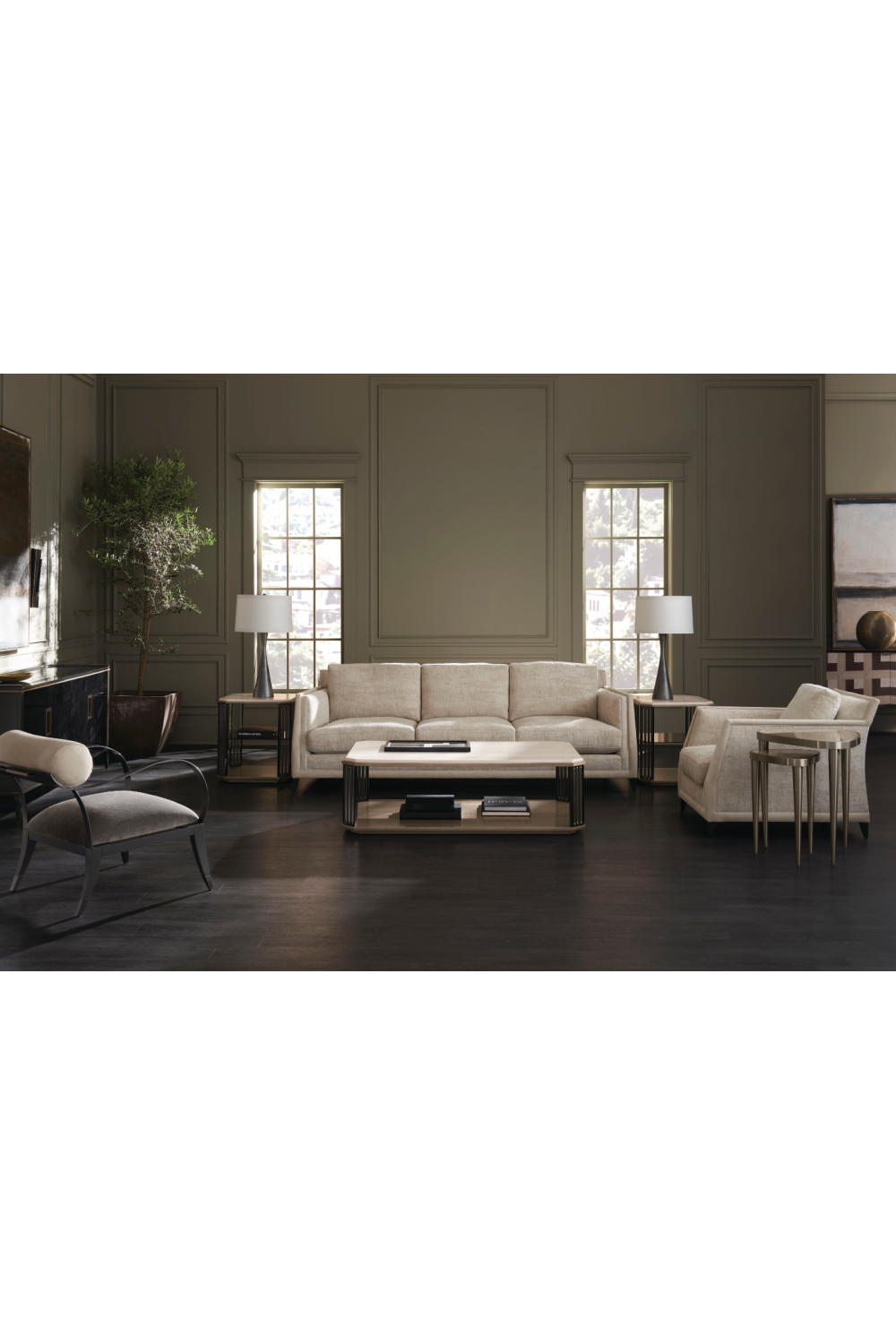 Cream Chenille Sofa | Caracole Limitless | Oroatrade.com