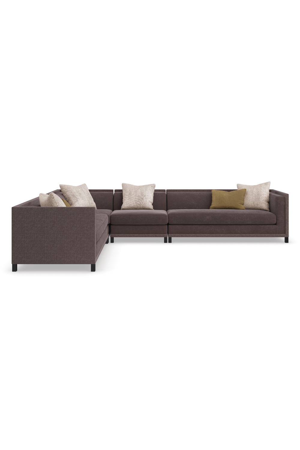 Brown Upholstered Sectional Chair | Caracole Tuxedo | Oroa.com