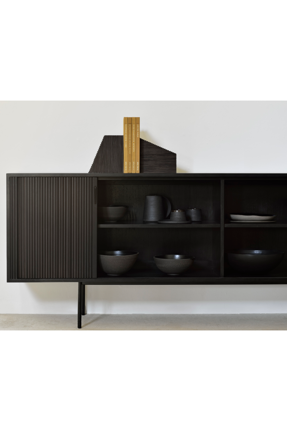 Varnished Teak Industrial Sideboard | Ethnicraft Roller Max | Oroa.com