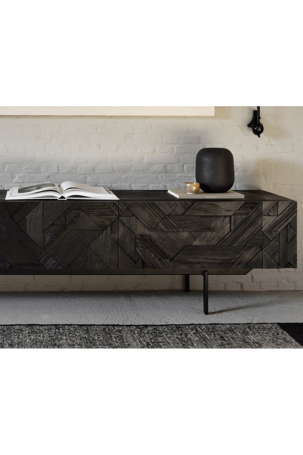 Black Teak Media Unit | Ethnicraft Graphic | OROA.COM