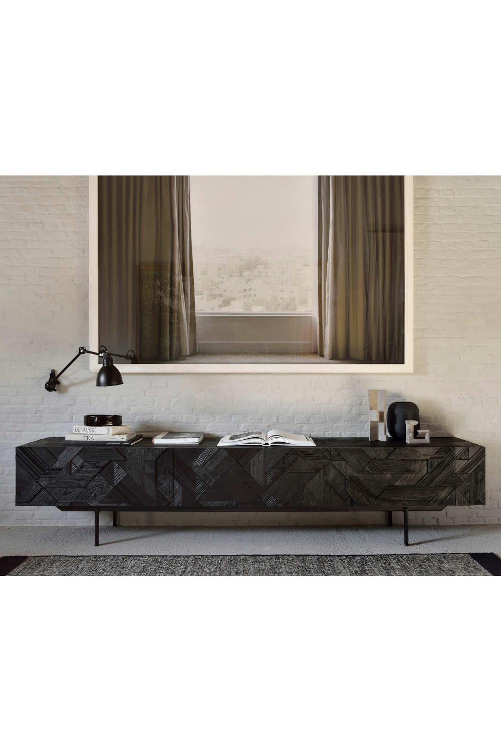 Black Teak Media Unit | Ethnicraft Graphic | OROA.COM