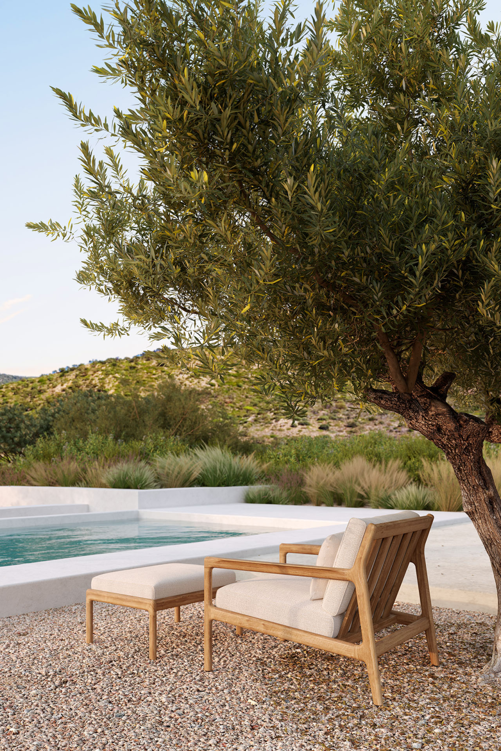 Natural Teak Outdoor Ottoman | Ethnicraft Jack | Oroa.com