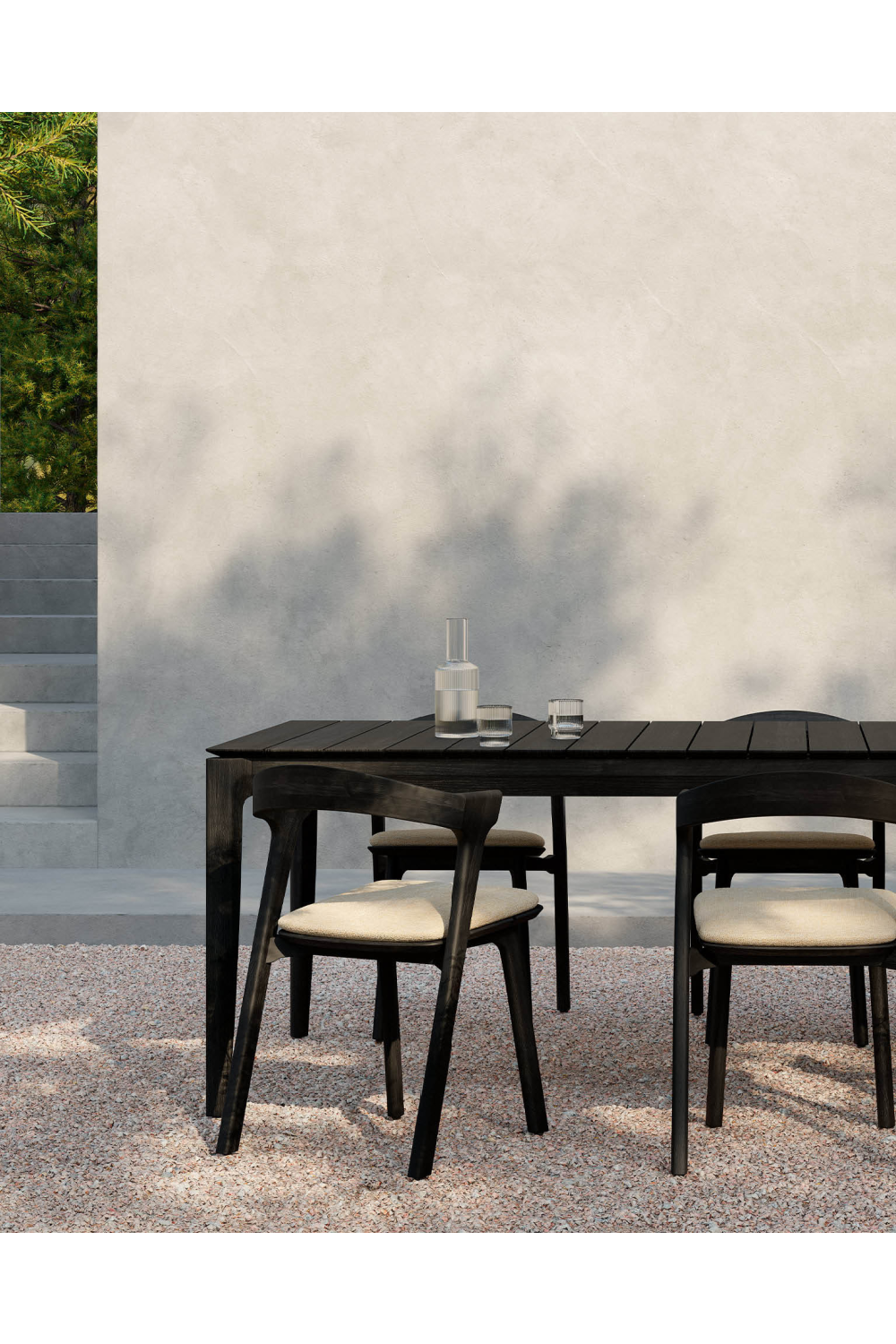 Black Teak Outdoor Dining Table | Ethnicraft Bok | OROA.COM