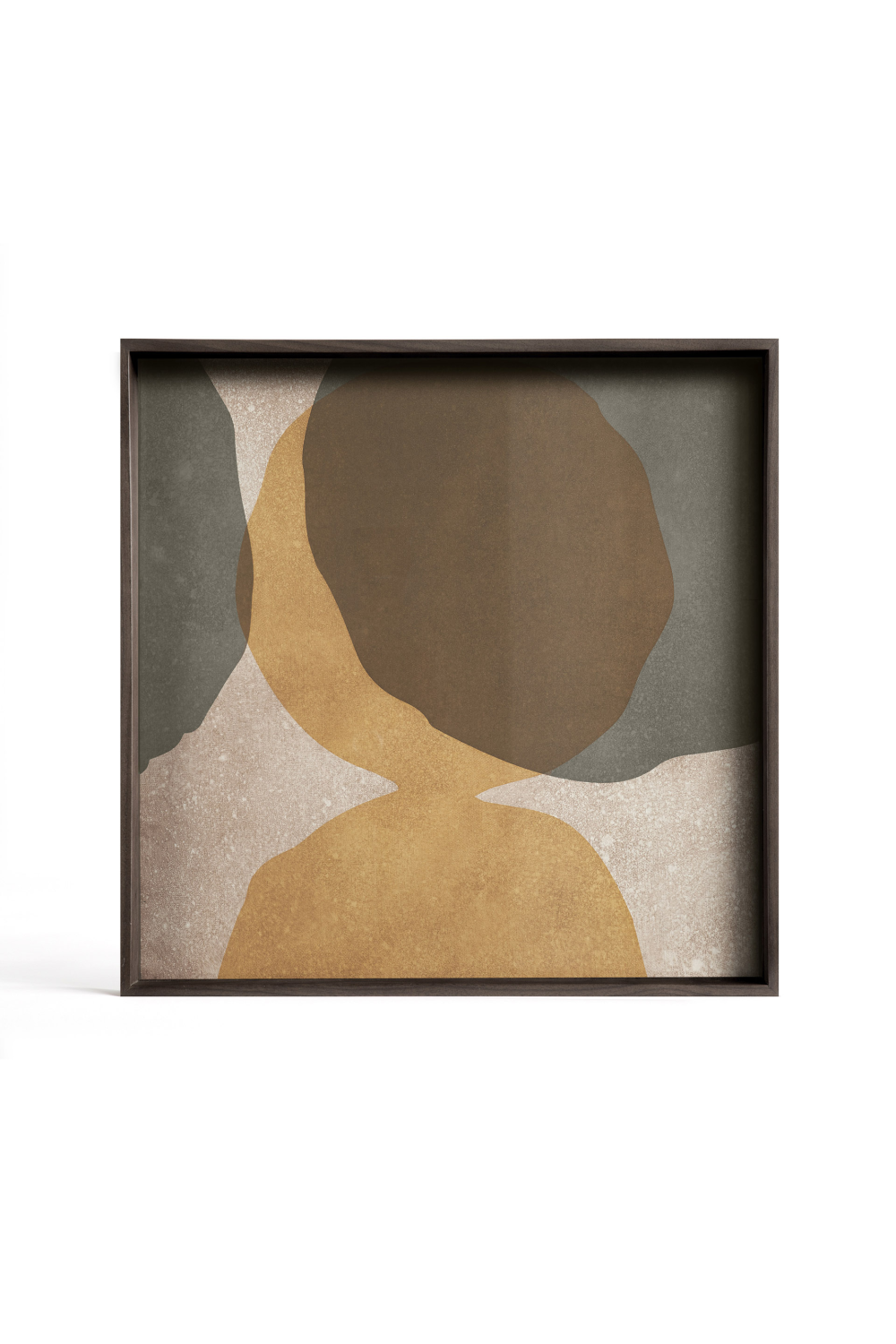 Square Earth-Toned Glass Tray | Ethnicraft Cinnamon | OROA.COM