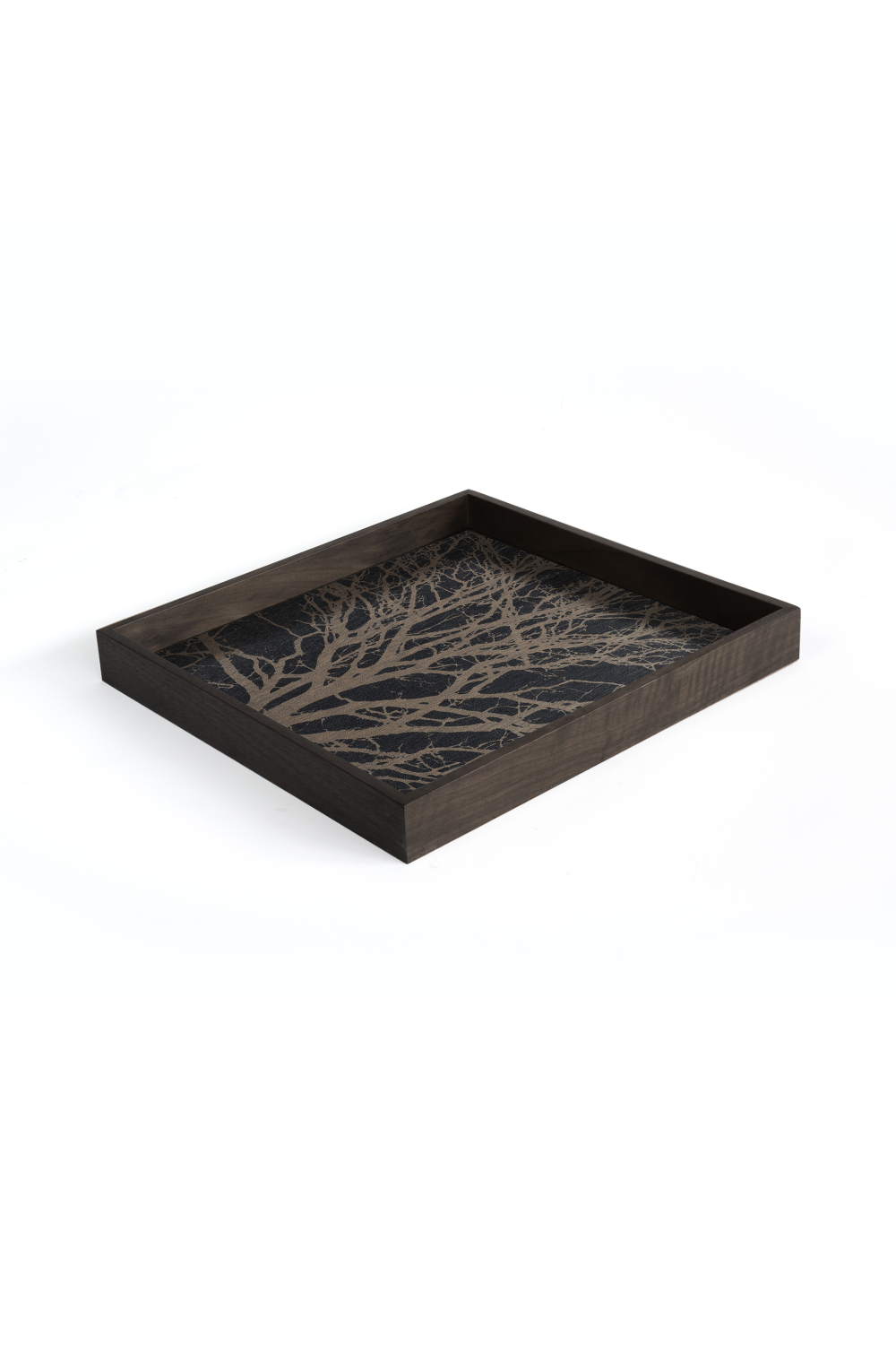Square Hand-Painted Wooden Tray | Ethnicraft Black Tree