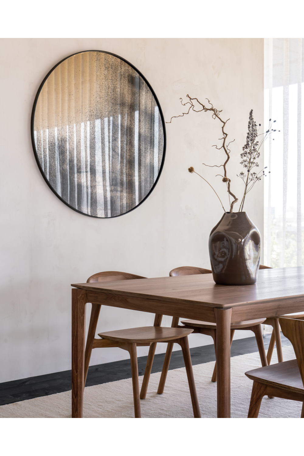 Aged Round Mirror | Ethnicraft Aged | Oroa.com