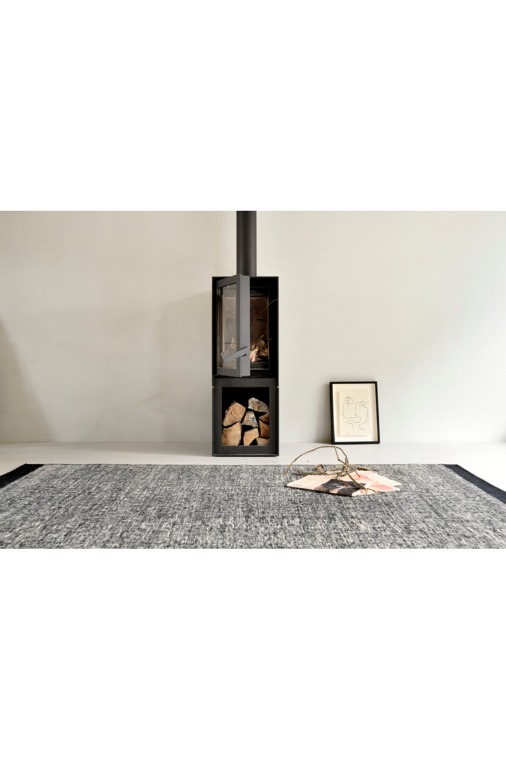 Gray Woven Wool Rug | Ethnicraft Dots | OROA.COM