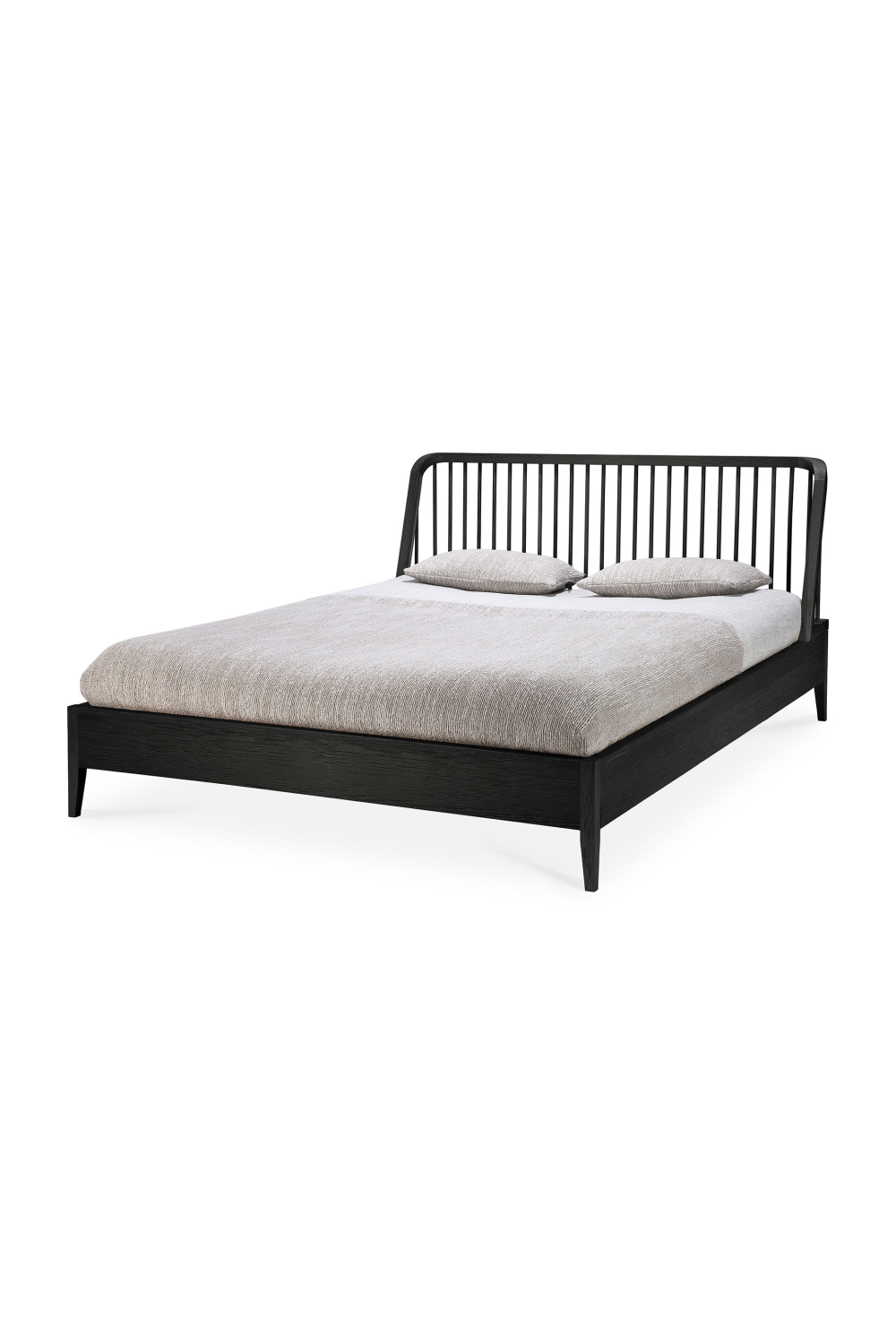 Black Solid Oak Bed | Ethnicraft Spindle | Oroa.com