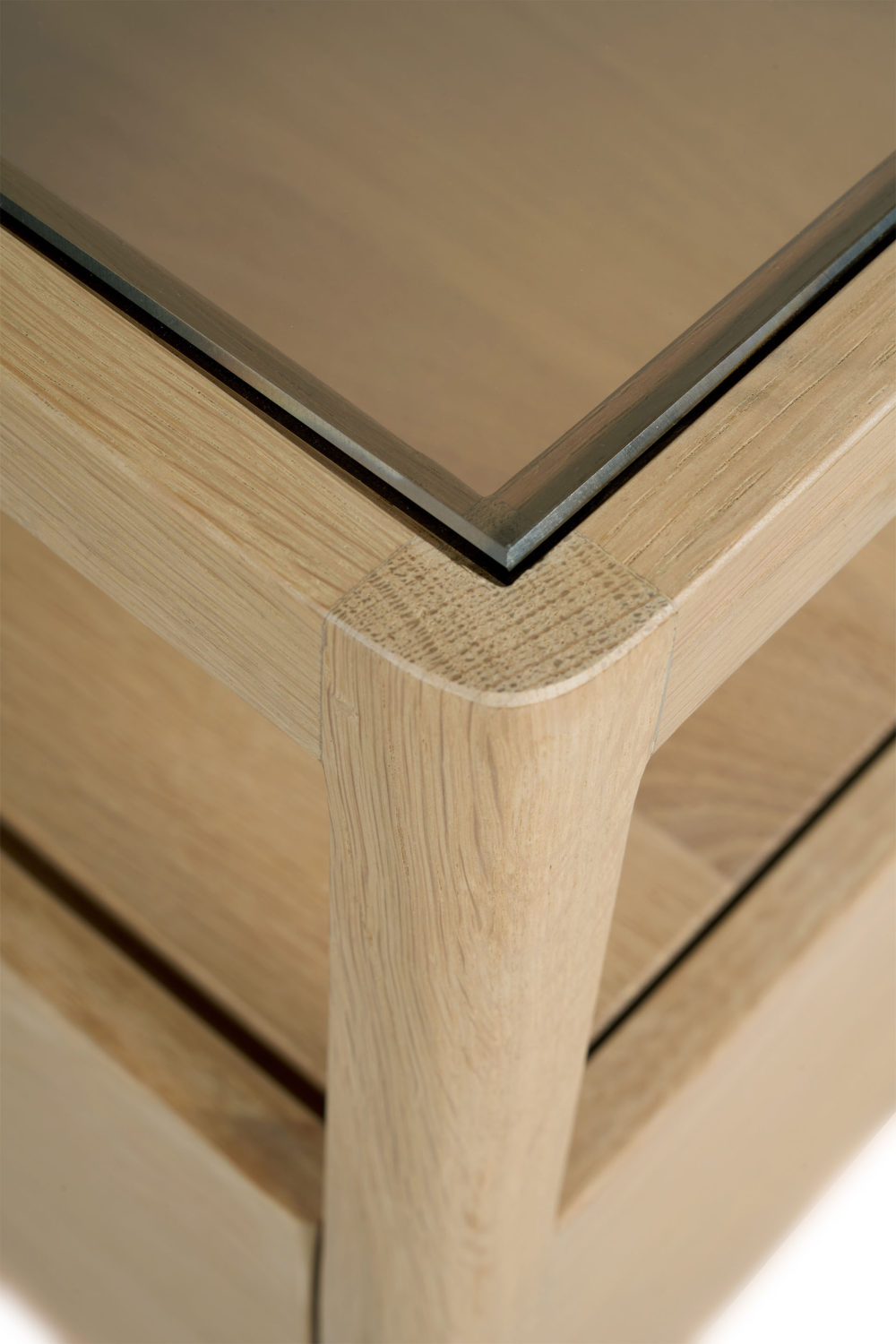 Glass Top Oak Nightstand | Oroa.com