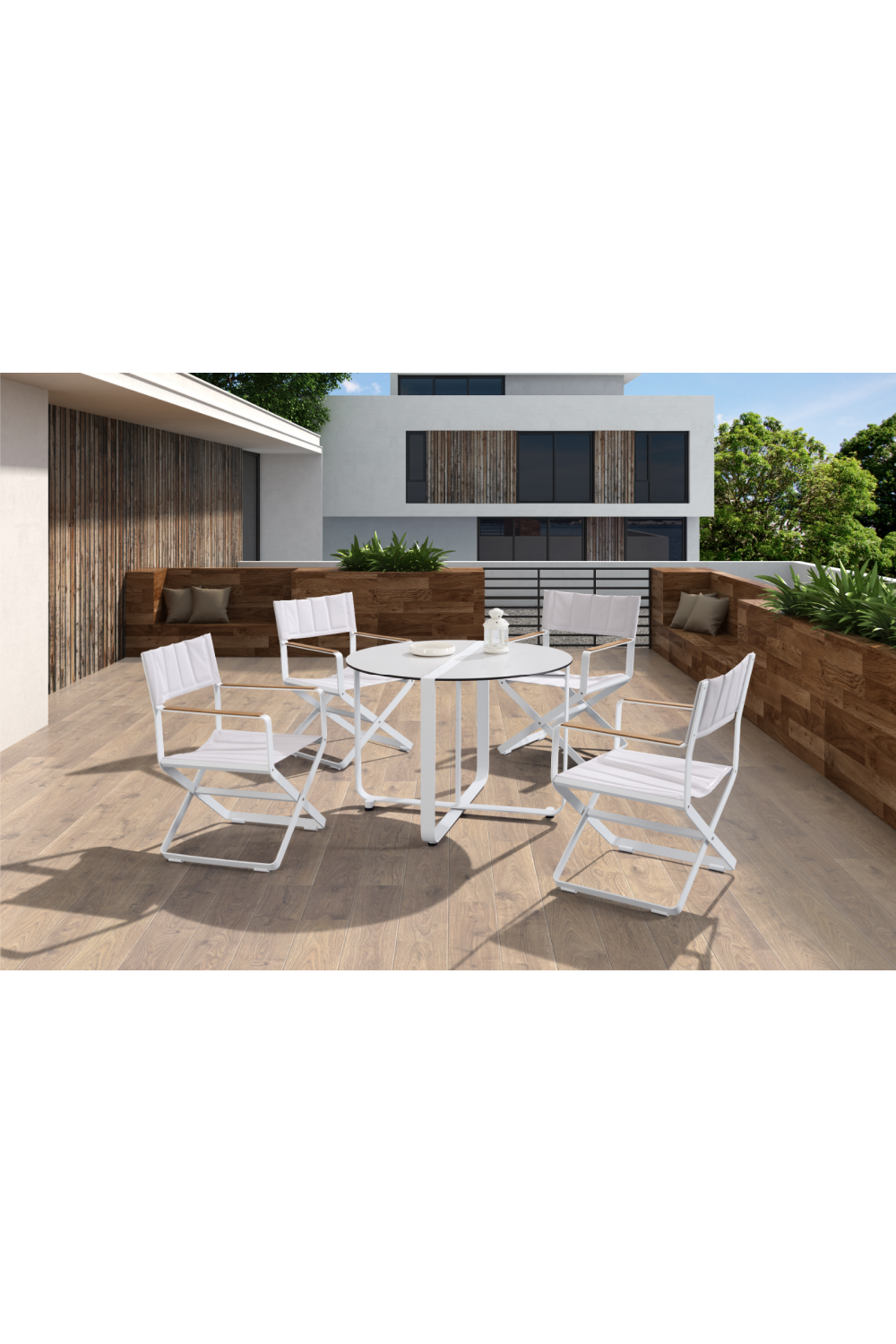 White Outdoor Round Table | Higold Clint | Oroa.com