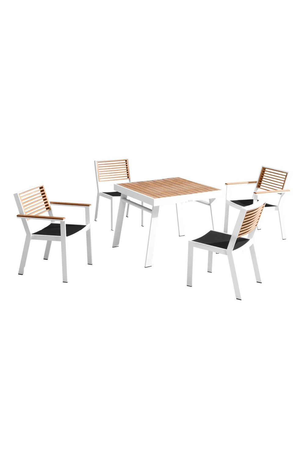 White Wooden Outdoor Dining Set Higold York OROA