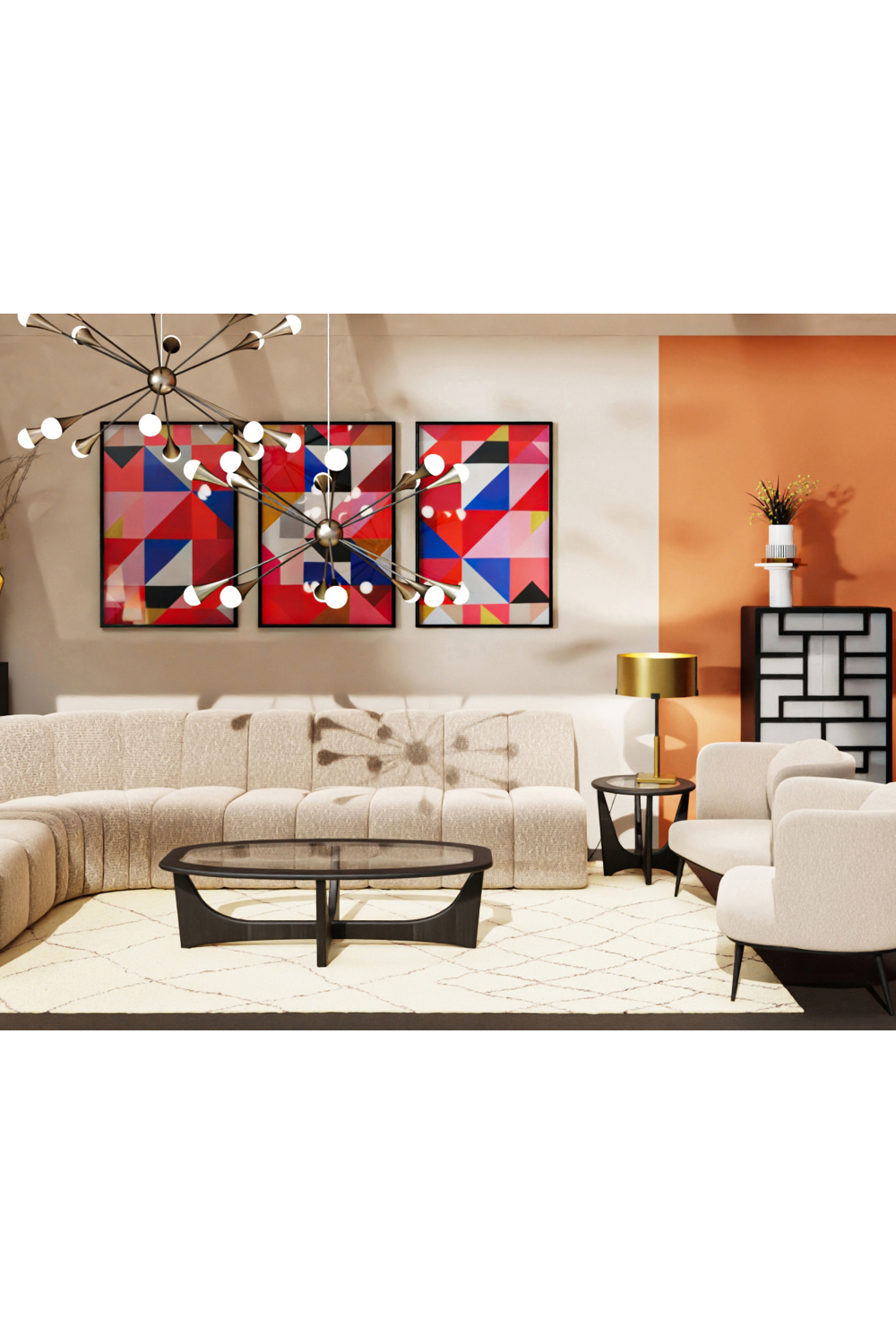 Gray Embossed Leather Cabinet | Liang & Eimil Kamako | OROA.com