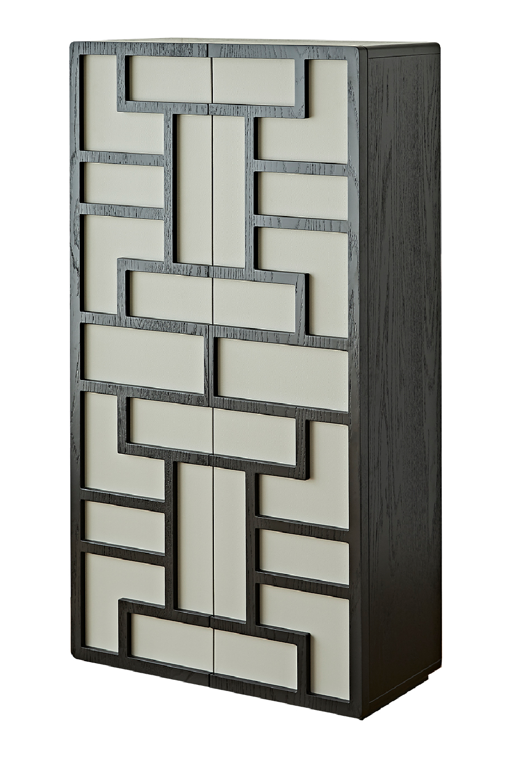 Gray Embossed Leather Cabinet | Liang & Eimil Kamako | OROA.com