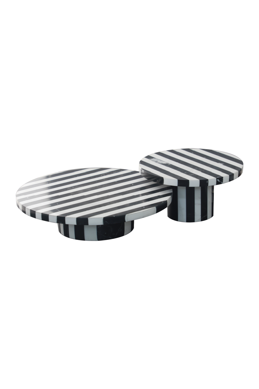 Stripes Marble Round Tray | Liang & Eimil Monochrome | Oroa.com