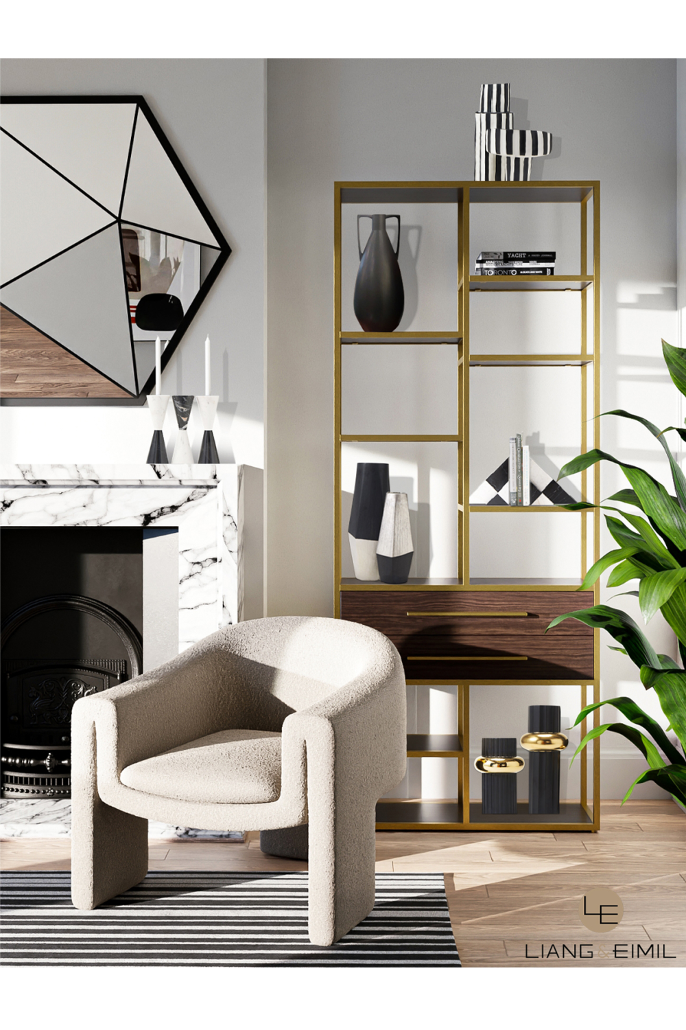 Black & Silver Ceramic Vase - S | Liang & Eimil Diamond II | Oroa.com