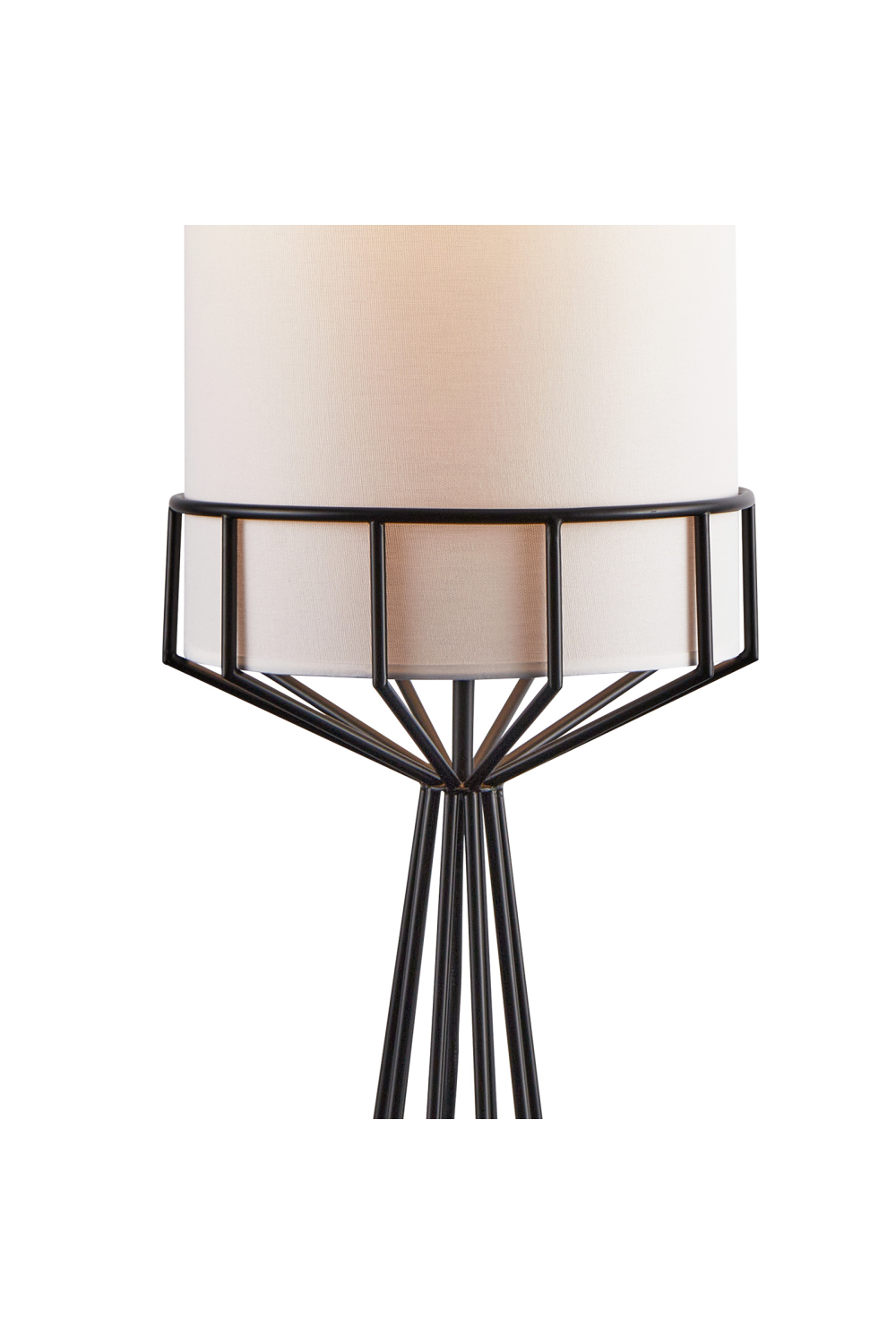White Linen Tubular Floor Lamp | Oroa.com