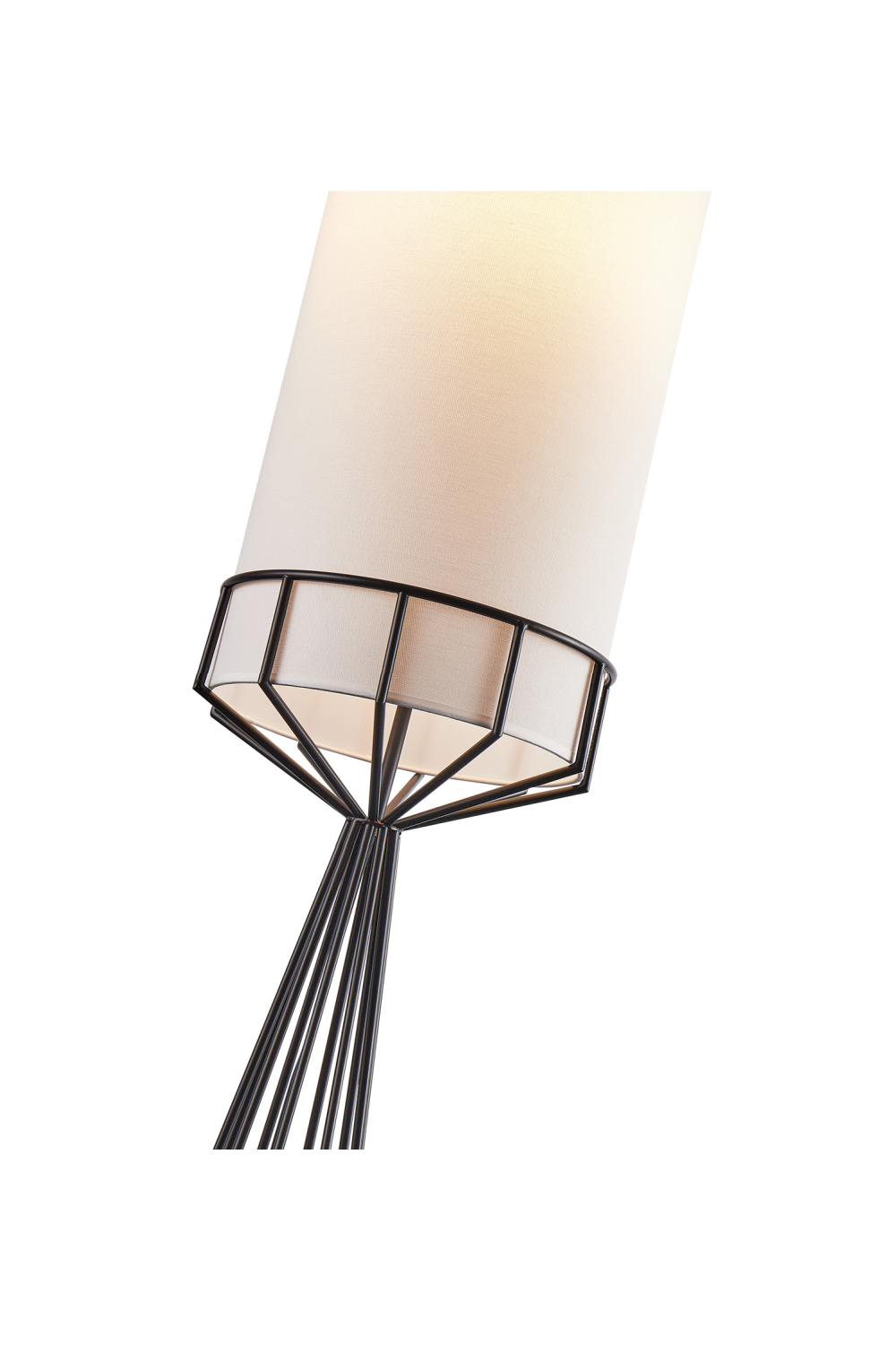 White Linen Tubular Floor Lamp | Oroa.com