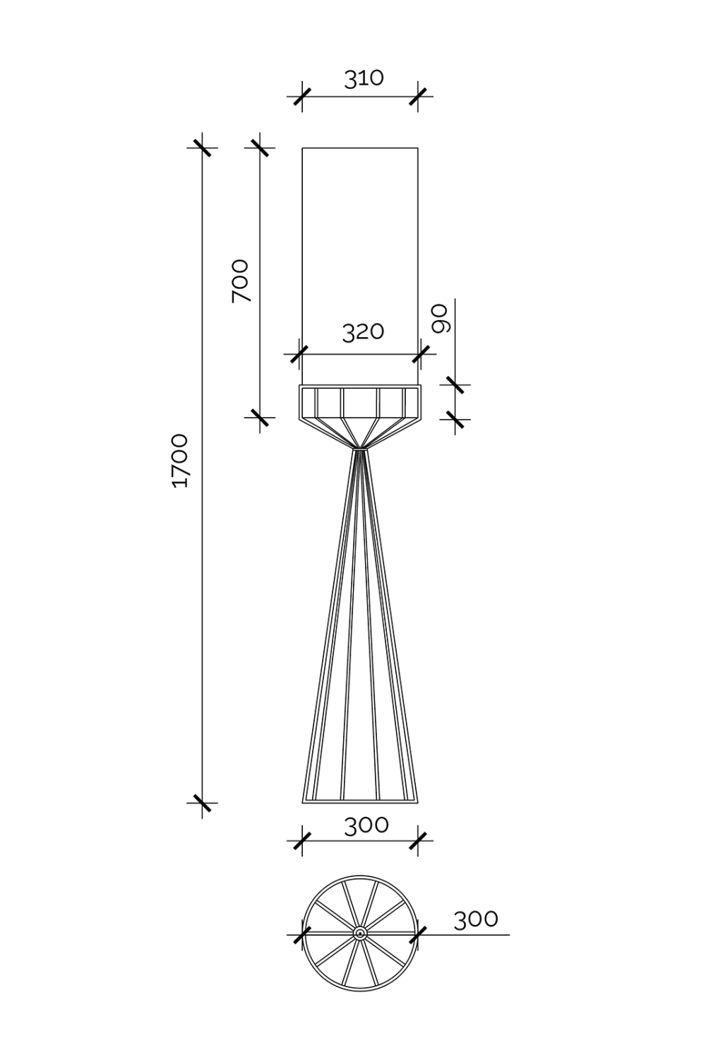 White Linen Tubular Floor Lamp | Oroa.com