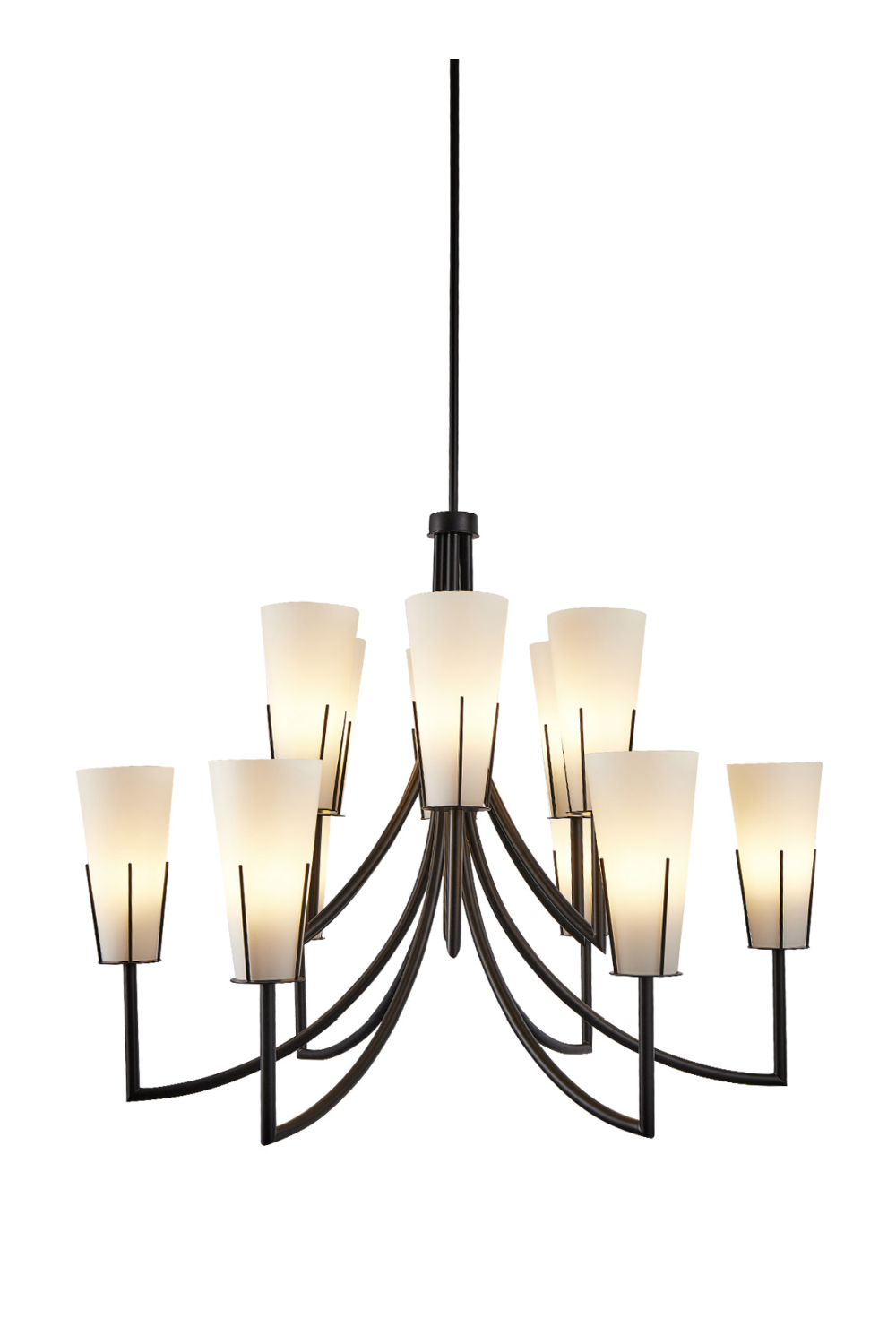White Conical Glass Chandelier | Liang & Eimil Magestic | Oroa.com