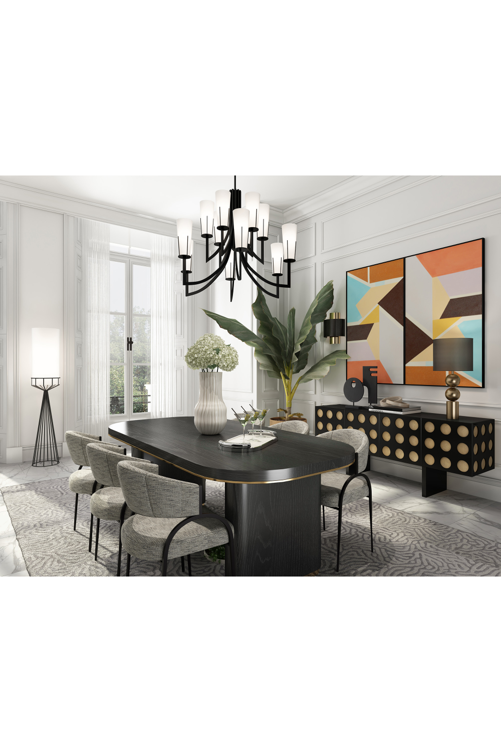 White Conical Glass Chandelier | Liang & Eimil Magestic | Oroa.com