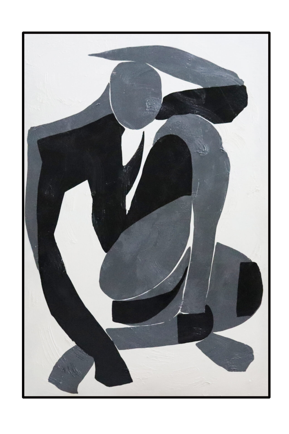 Abstract Black and Gray Shape Oil Painting | Liang & Eimil Adam | OROA