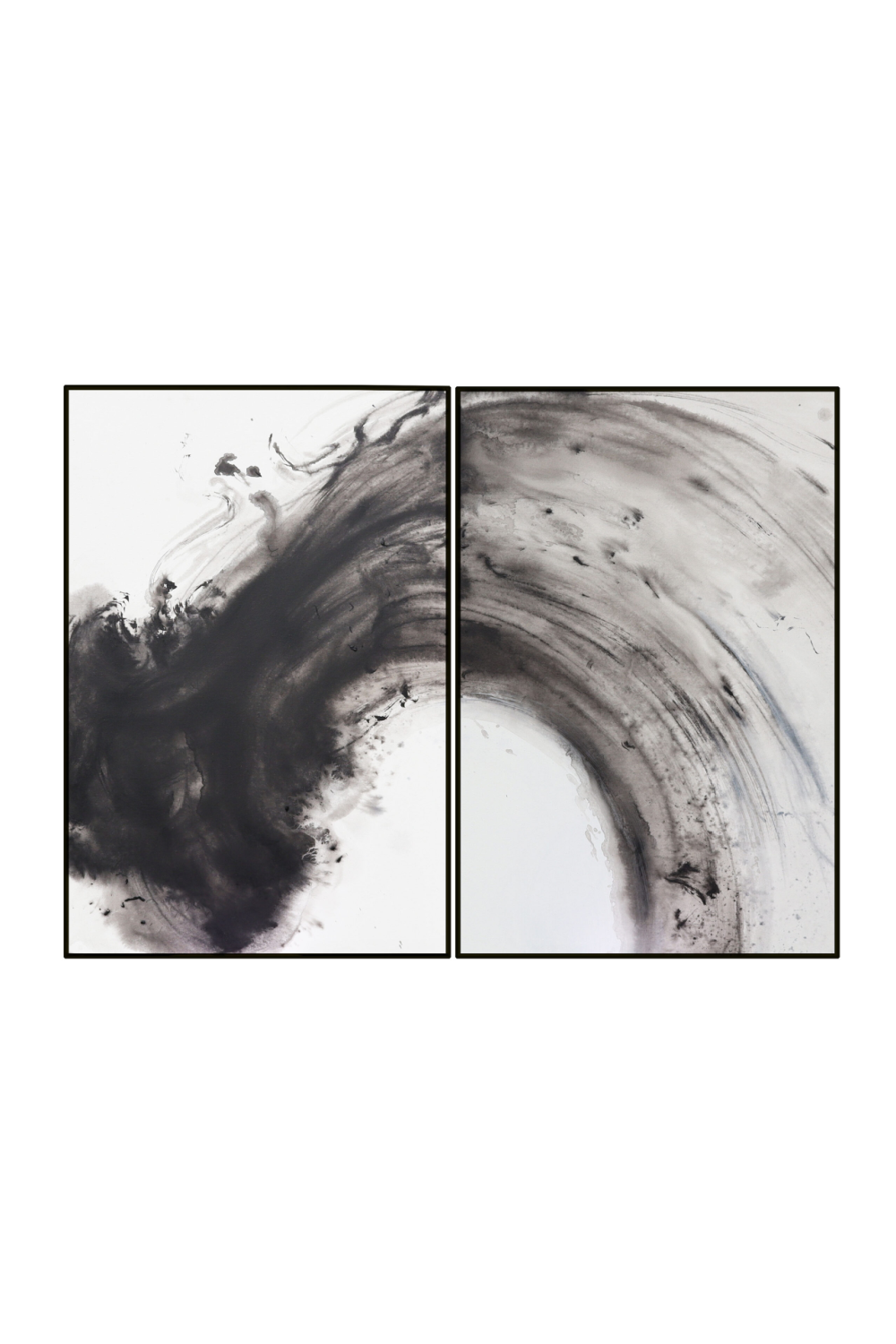 Monochromatic Abstract Artwork Set (2) | Liang & Eimil Wave | OROA.com