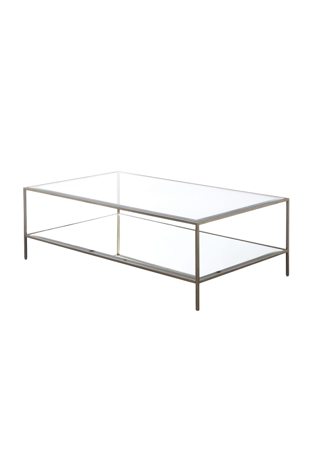 Two-Tier Silver Glass Coffee Table | Liang & Eimil Oliver | OROA.com