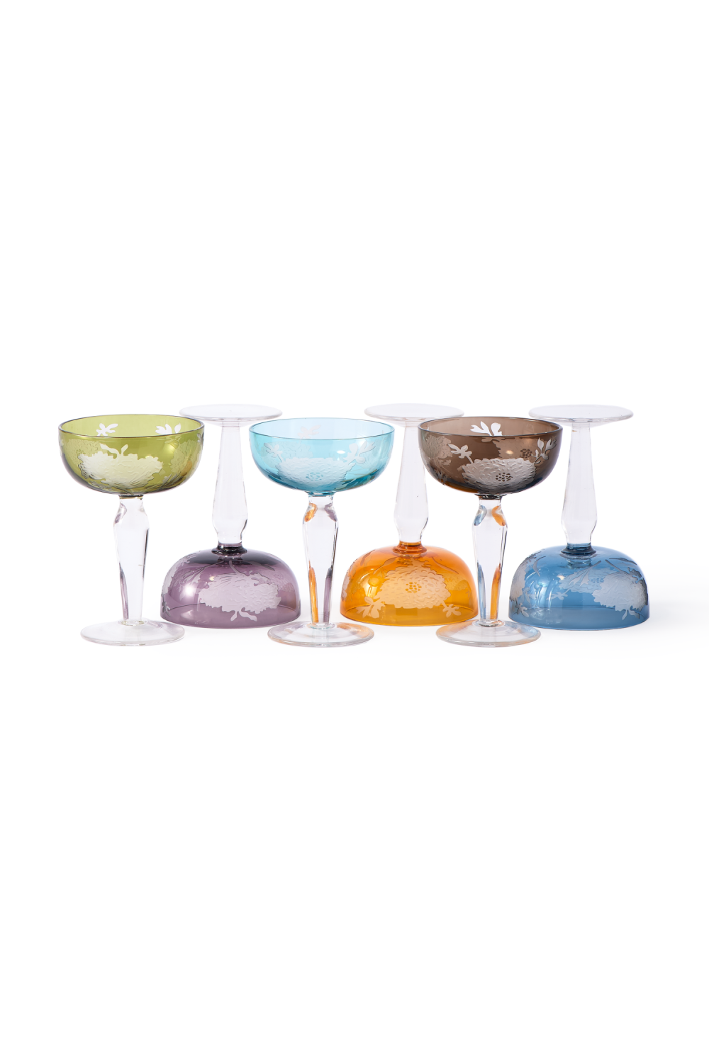 Sandblasted Multi-Colored Coupe Glass | Pols Potten Peony | Oroa.com