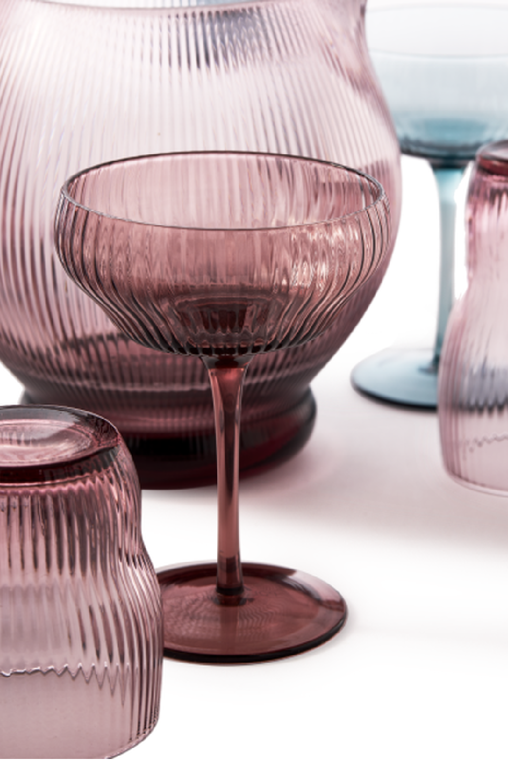 Purple Ridged Glass Tumbler | Pols Potten Pum | Oroa.com