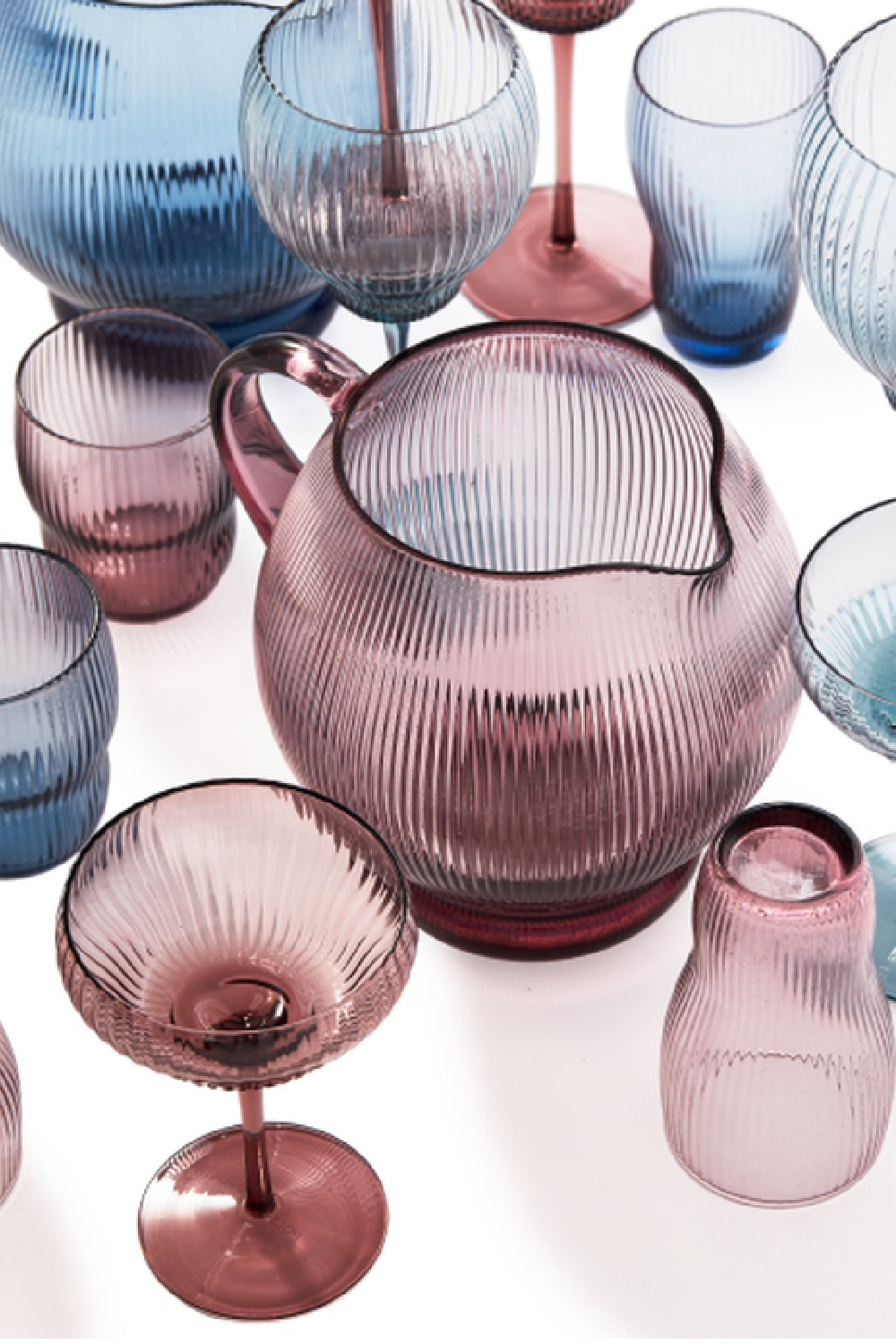 Purple Ridged Glass Tumbler | Pols Potten Pum | Oroa.com