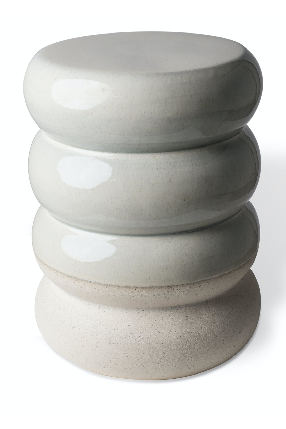 White Glazed Accent Stools (2) | Pols Potten Chubby | OROA.com