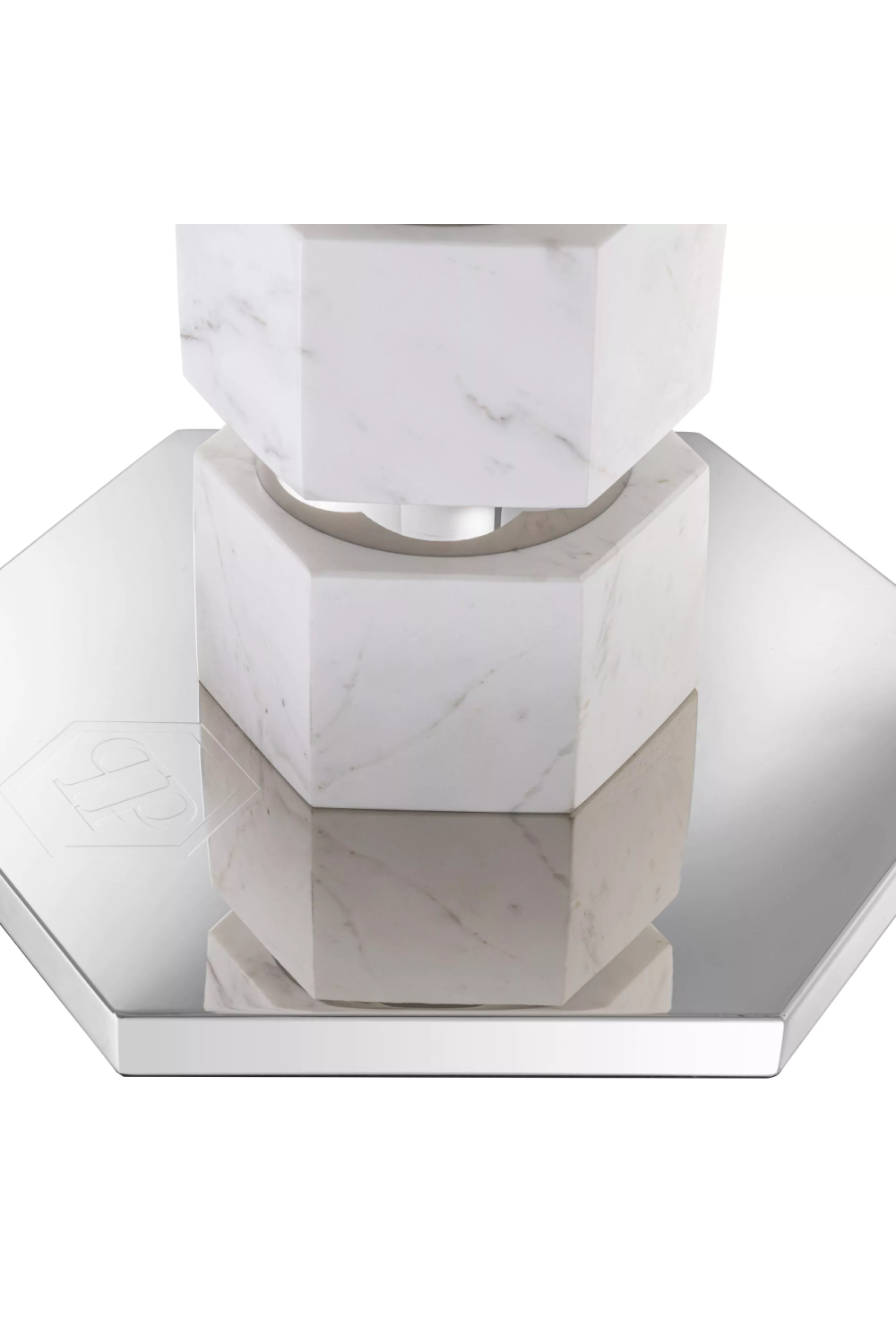 White Marble Stemmed Table Lamp | Philipp Plein Hexagon | Oroa.com
