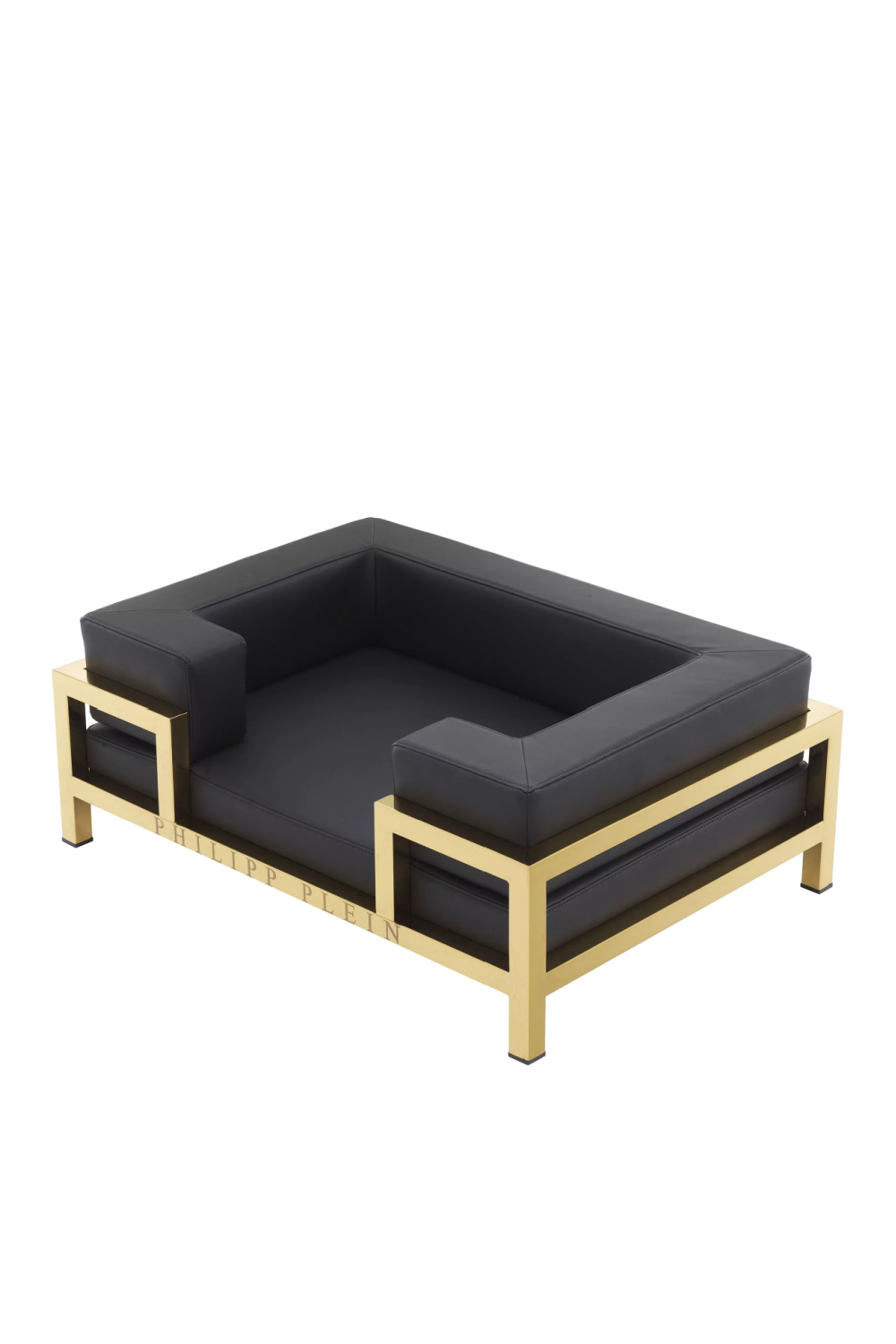Gold Framed Leather Dog Bed L | Philipp Plein High Conic | Oroa.com
