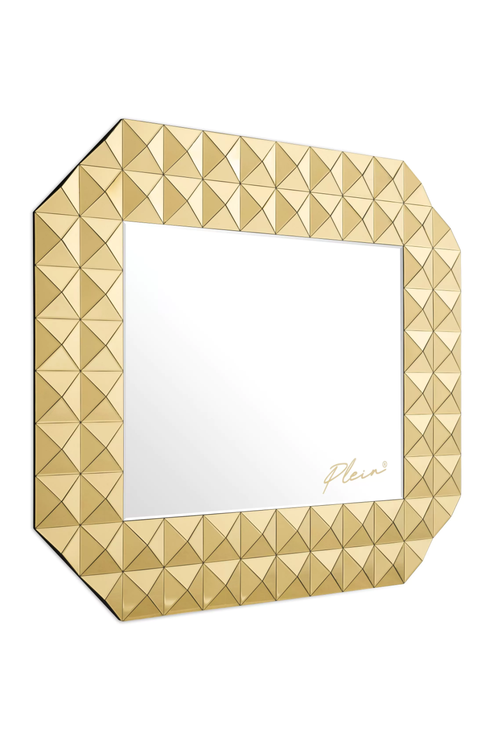 Octagonal Gold Studded Mirror | Philipp Plein Chateau | Oroa.com