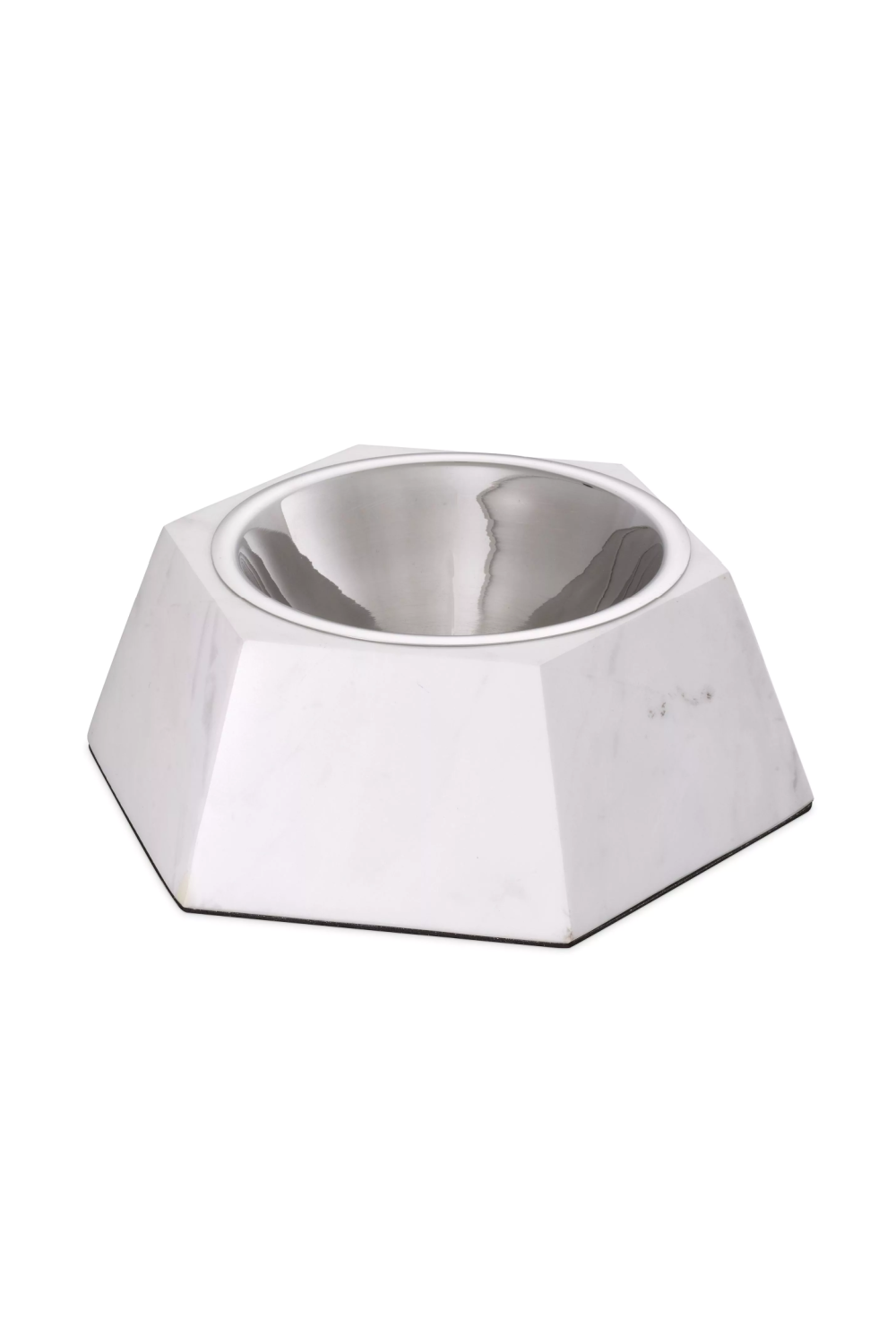White Marble Dog Food bowl L | Philipp Plein Nice | Oroa.com