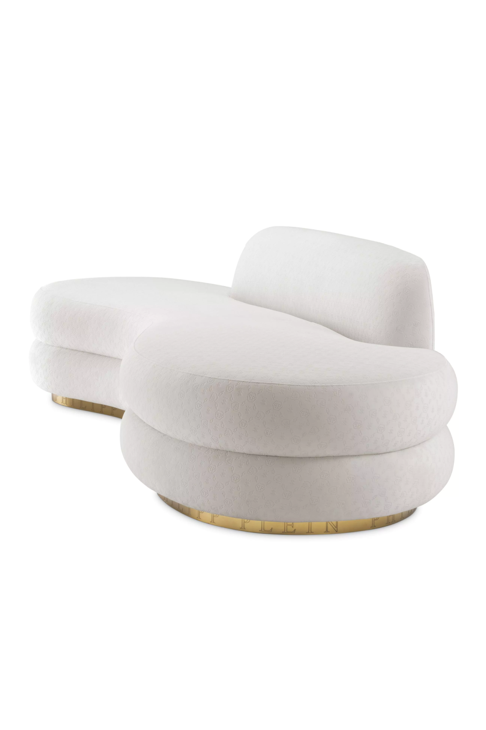 White Velvet Curved Sofa | Philipp Plein Icon | Oroa.com