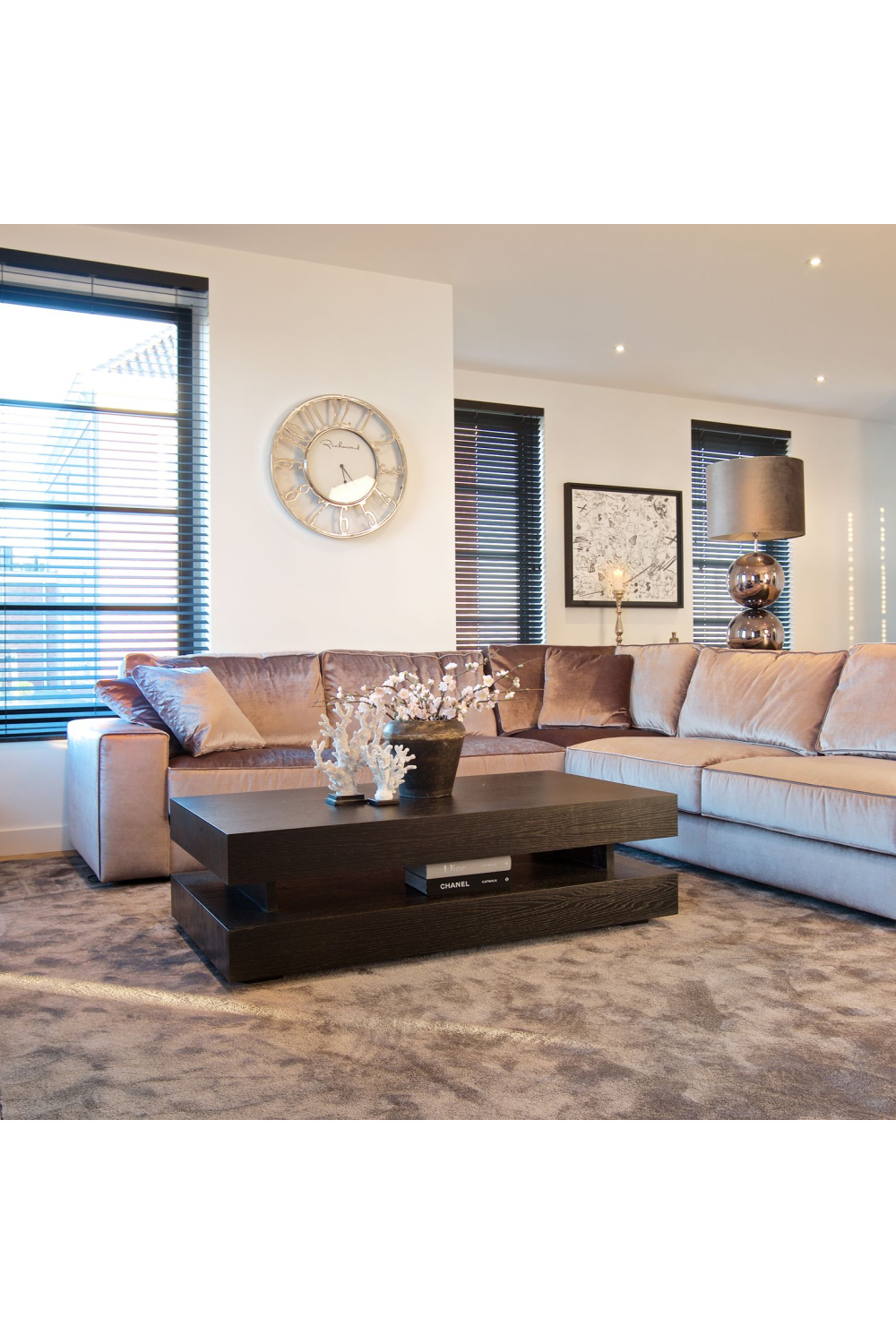 H-Shape Black Oak Coffee Table | Oroa.com
