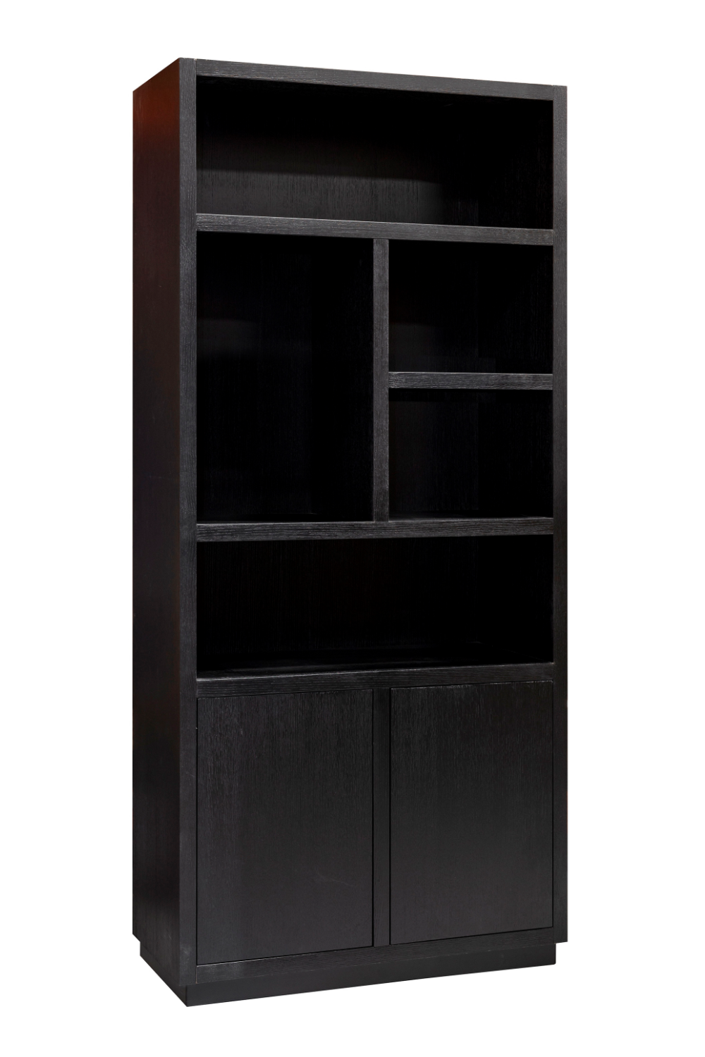 Black Wooden 2-Door Bookcase | Oroa.com