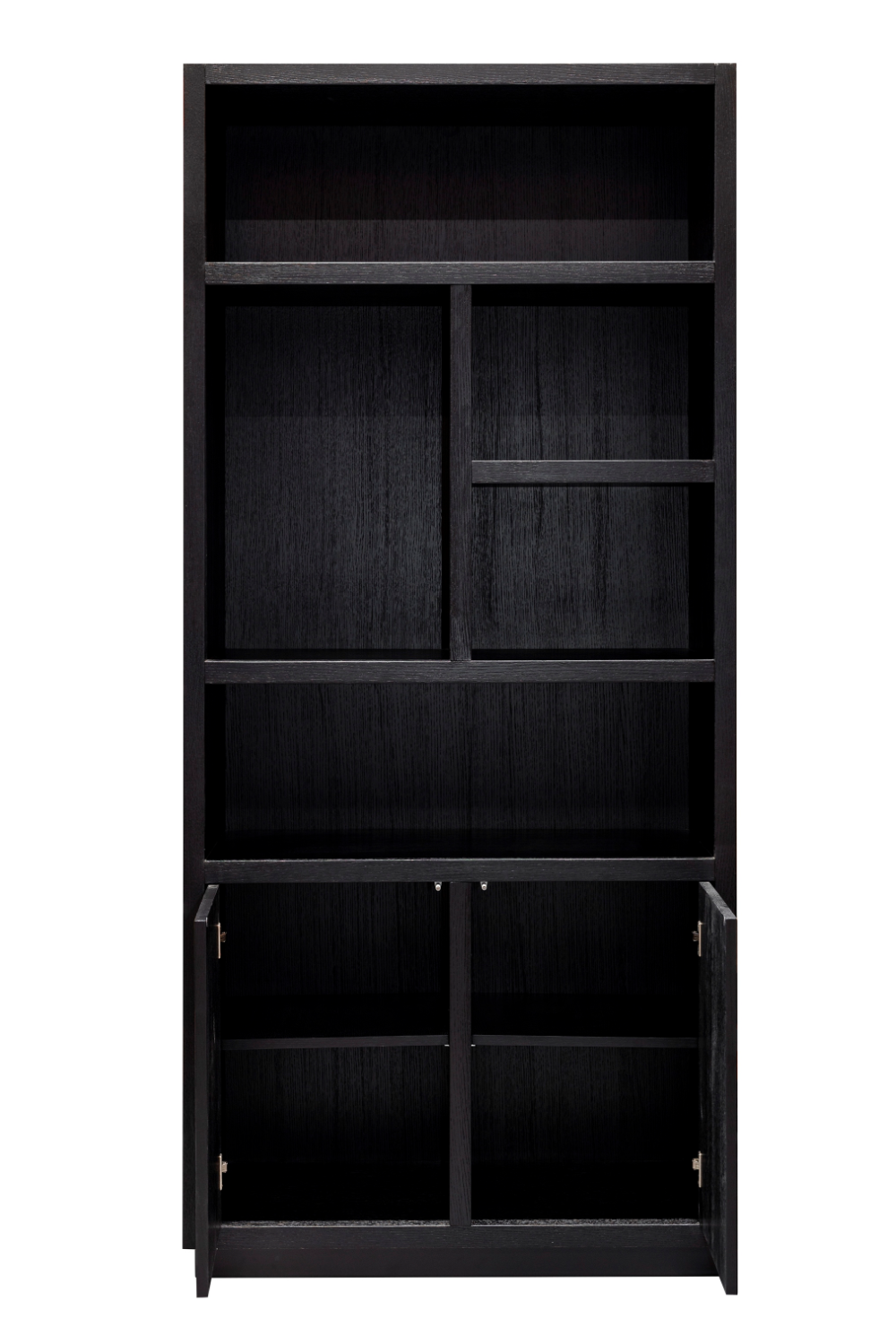 Black Wooden 2-Door Bookcase | Oroa.com