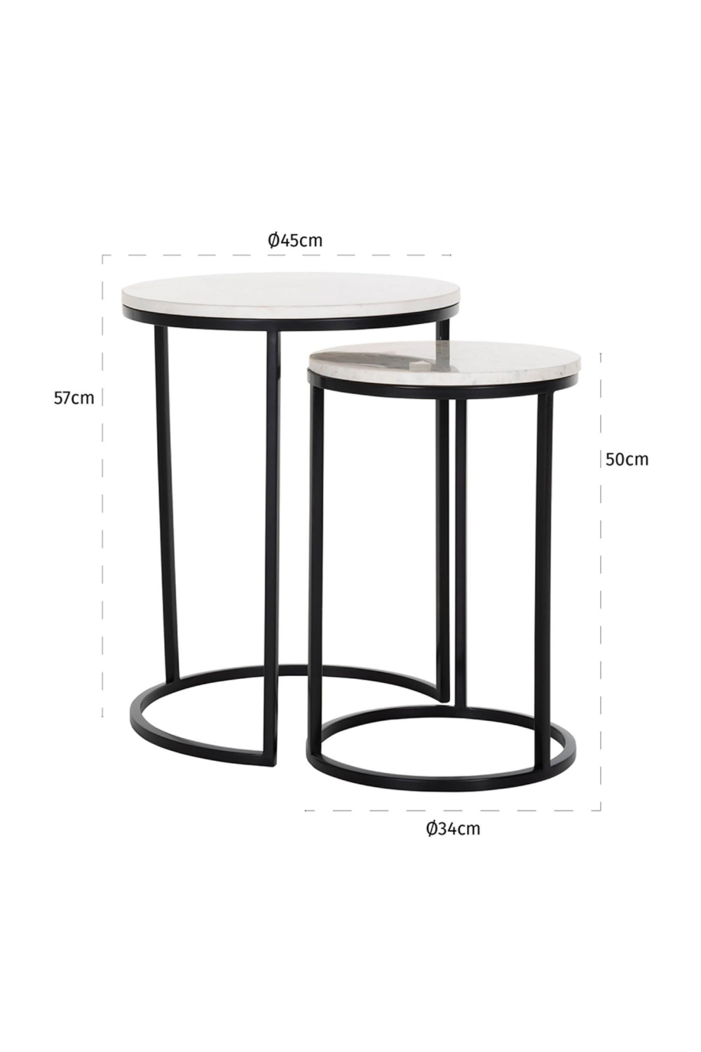 White Marble Nesting End Tables (2) | Oroa.com