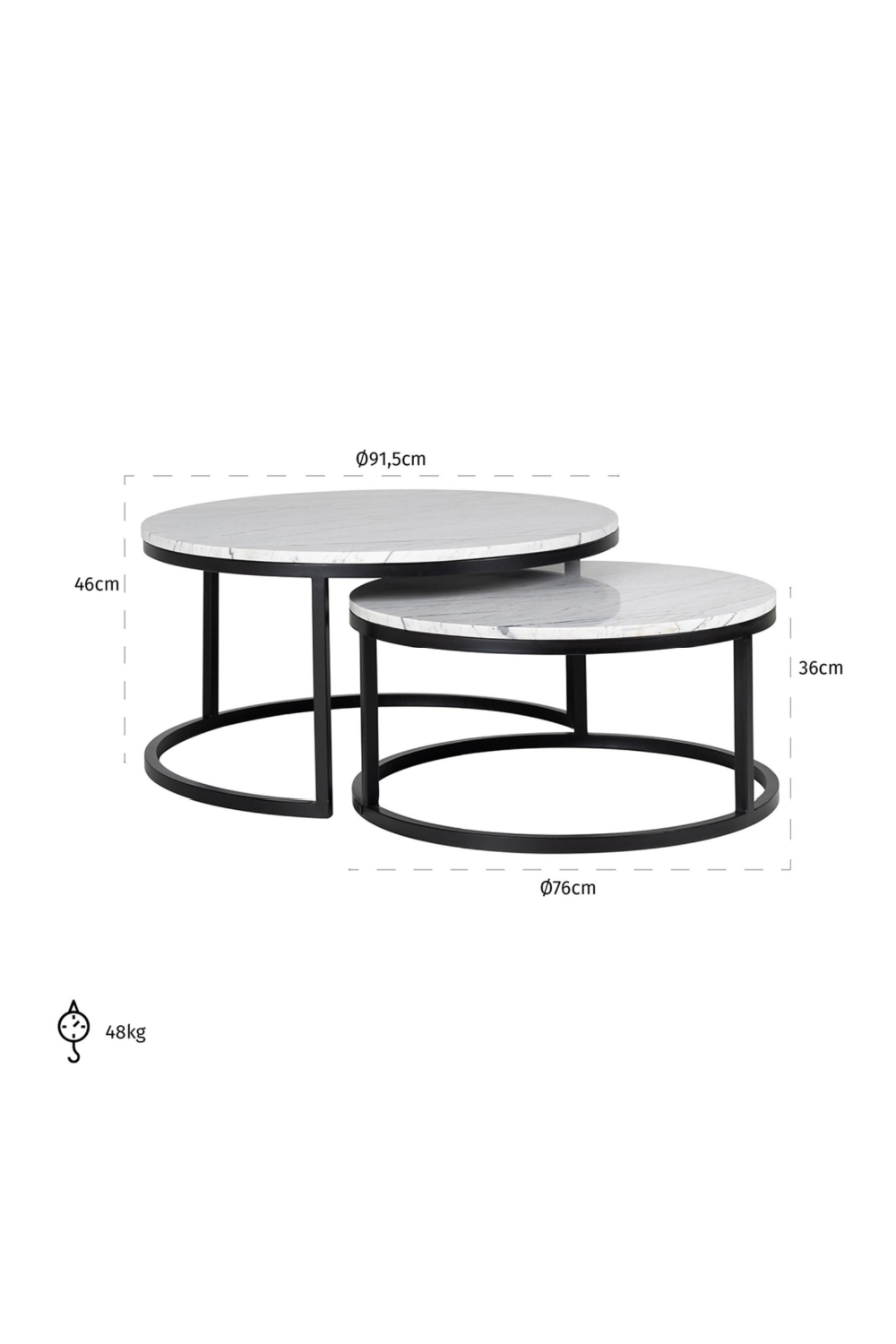 White Marble Nesting Coffee Tables (2) | Richmond Interiors Lexington | Oroa.com