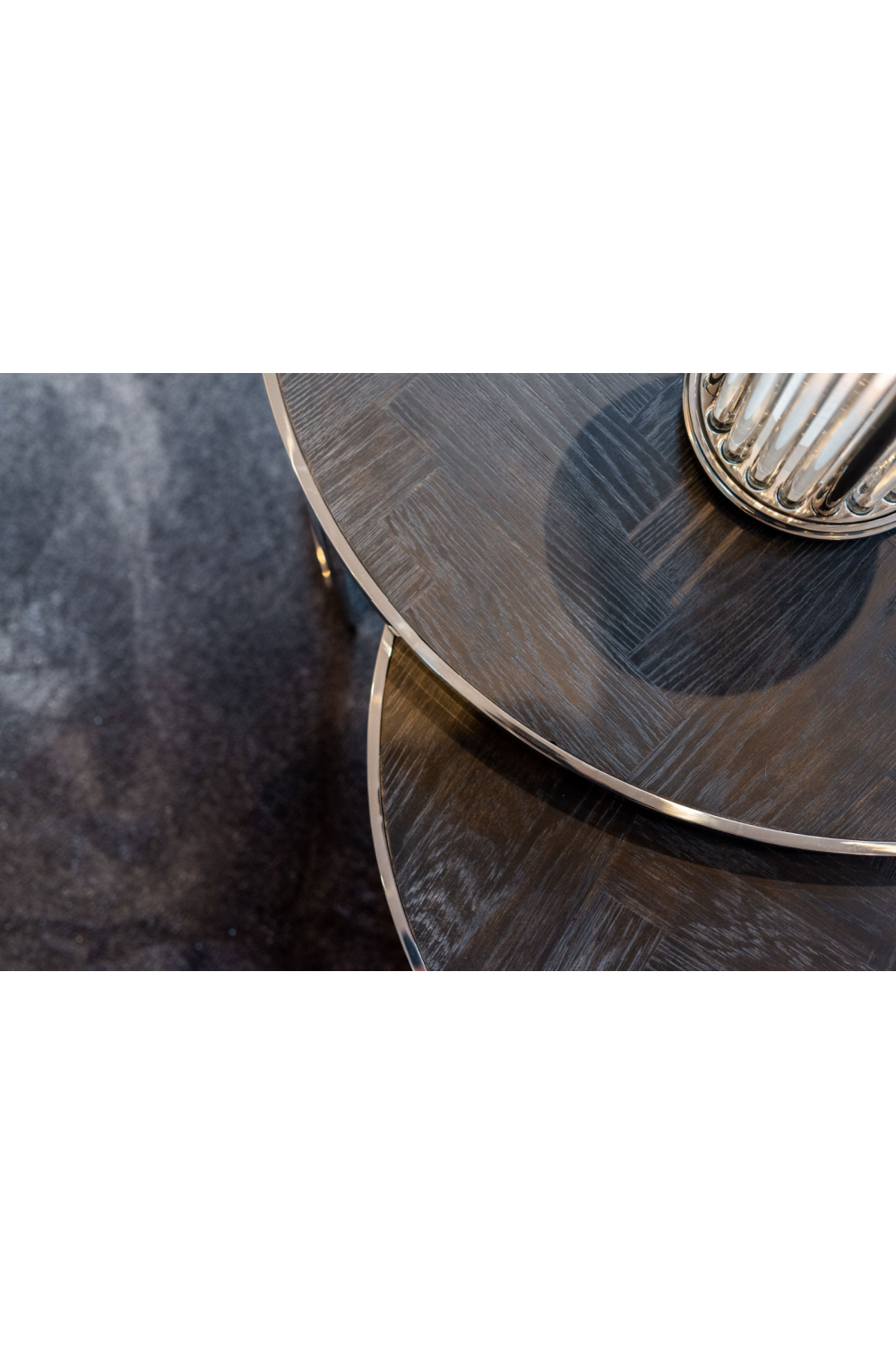 Round Silver Nesting Coffee Table | Oroa.com