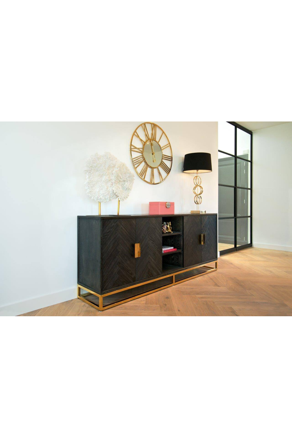 Herringbone Oak Modern Sideboard | Richmond Interiors Blackbone | Oroa.com