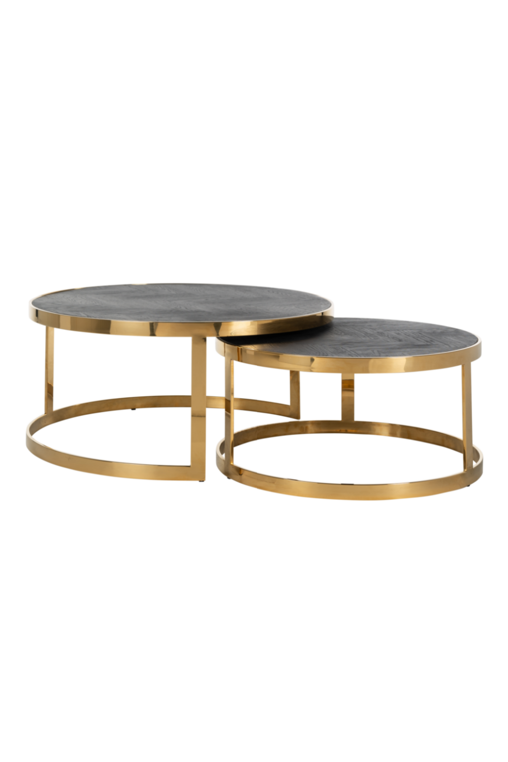 Round Gold Nesting Coffee Table | OROA Blackbone | OROA