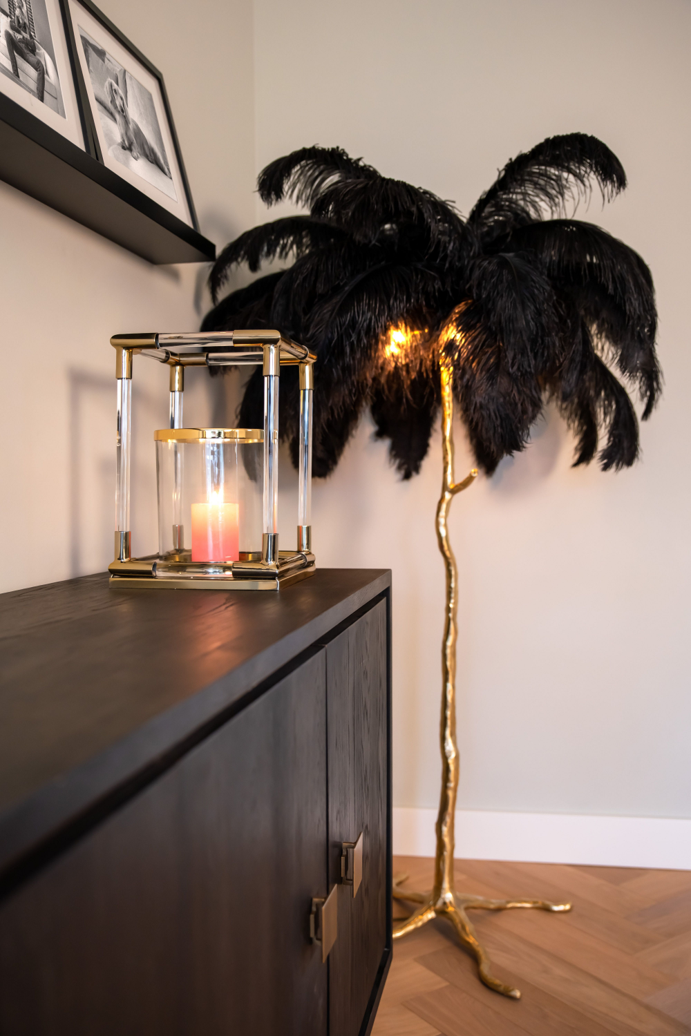 Black Oak Gold Accent Sideboard | Oroa.com